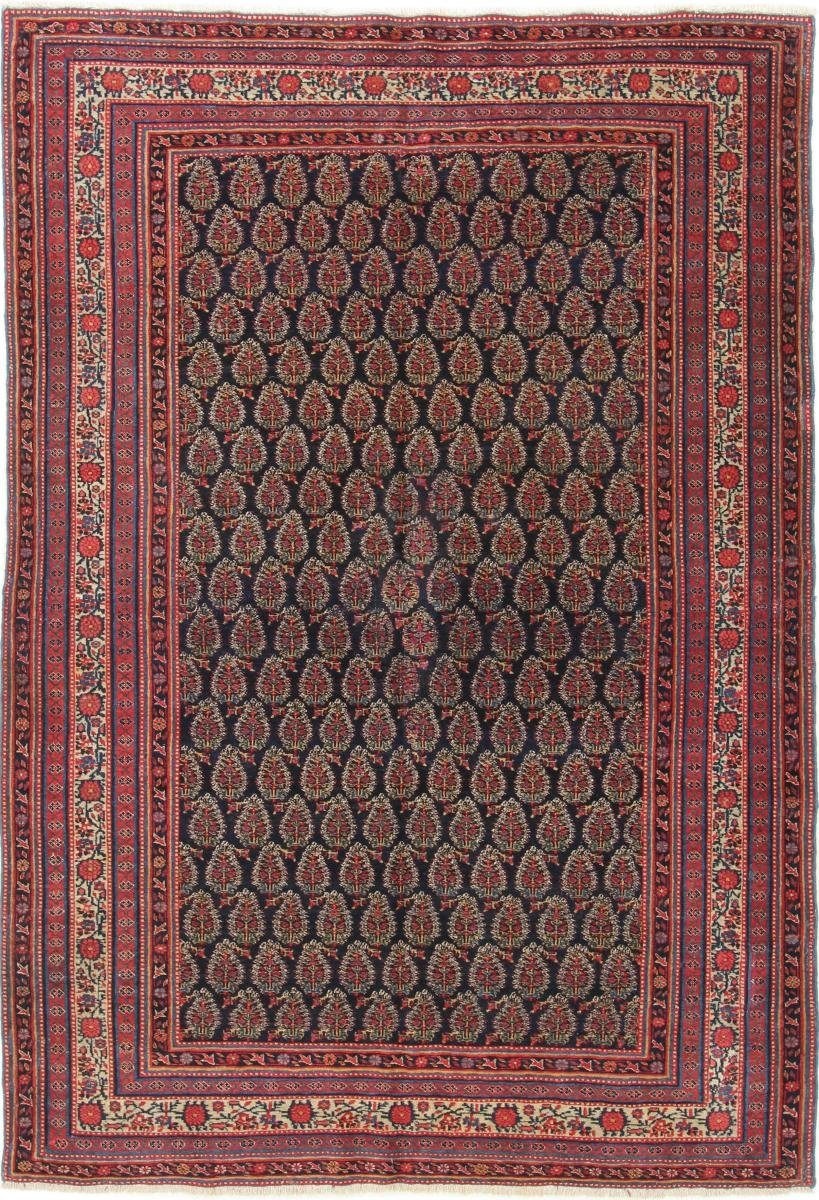 Orientteppich Miri Boteh Antik 140x201 Handgeknüpfter Orientteppich / Perserteppich, Nain Trading, rechteckig, Höhe: 12 mm