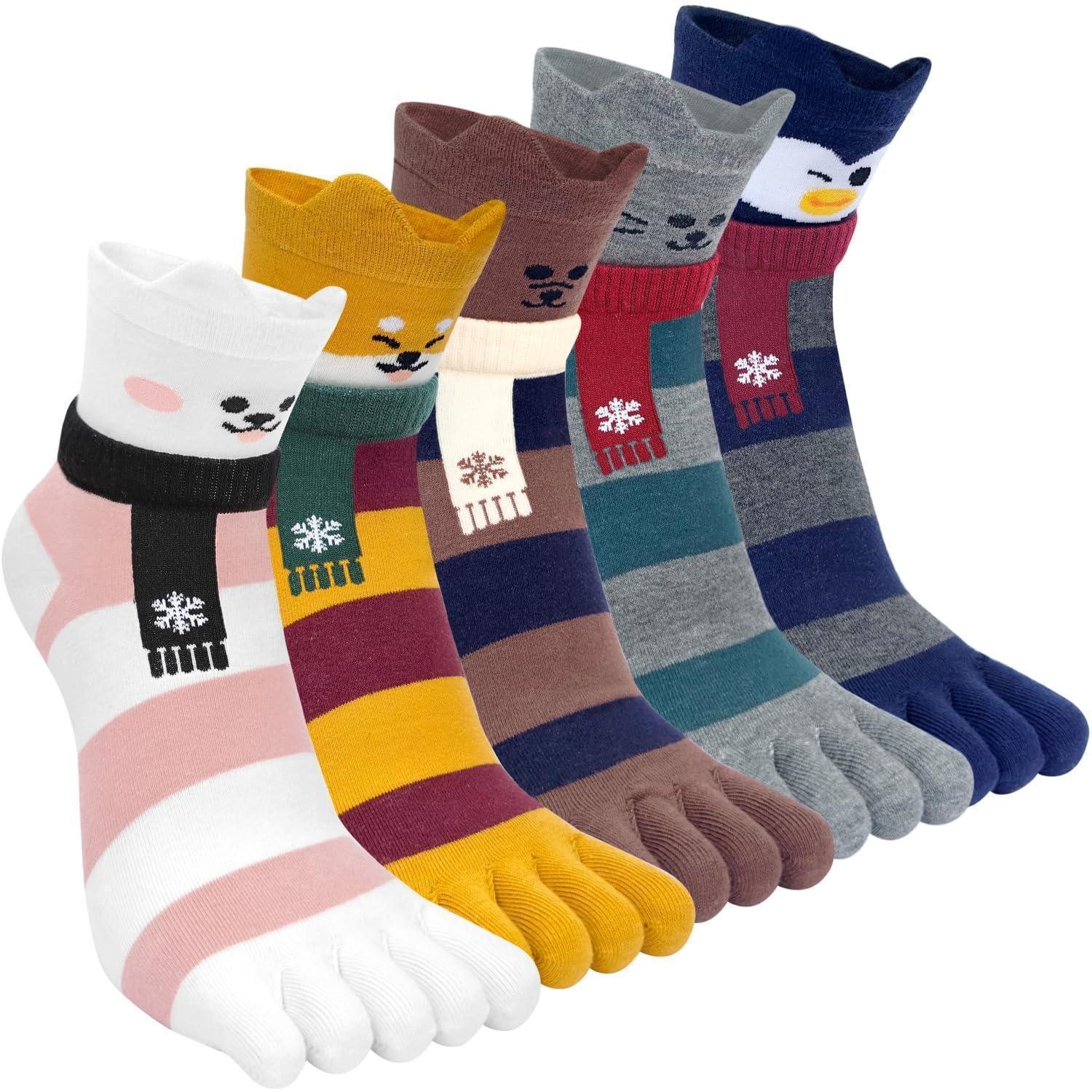 LuxusKollektion Zehensocken Zehensocken Damen Baumwolle 5 Paare bunt
