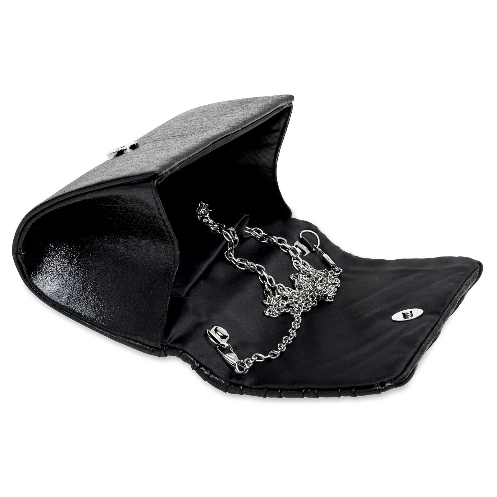 Caspar Clutch Caspar TA397 kleine elegante Damen Glitzer Glanz Abendtasche mit Wellenmuster