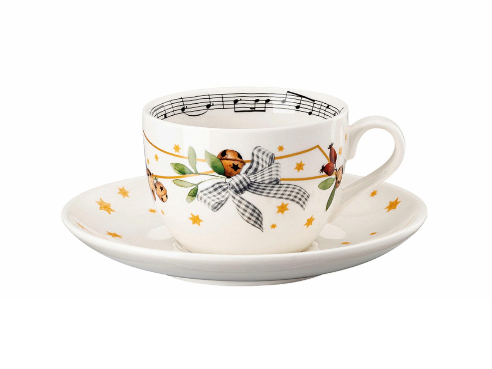 Hutschenreuther Cappuccinotasse Sammelserie 2024 Süßer die Glocken nie klingen Cappuccinotasse 2tlg, Porzellan