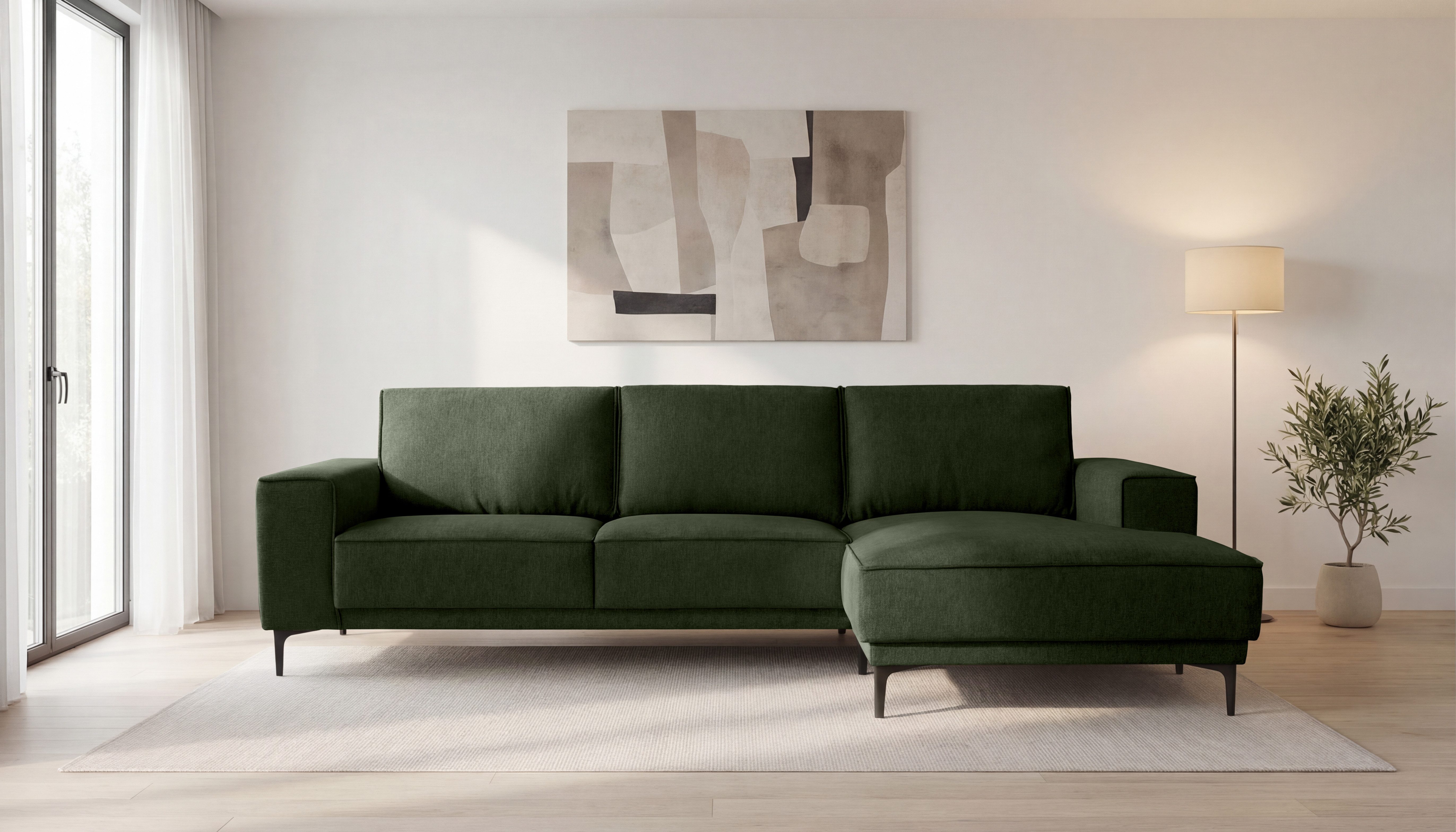OTTO home Ecksofa OLAND Struktur L-Form, B: 280 cm, Skandi-Design