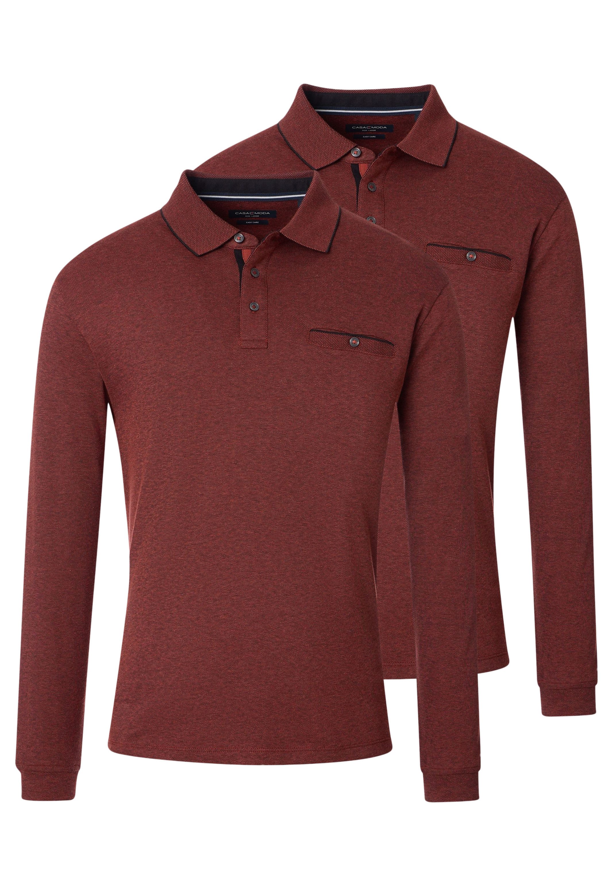 Langarm-Poloshirt 2er Pack Basic
