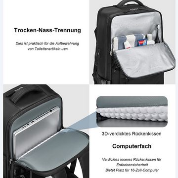 OKWISH Reiserucksack Laptoprucksack Laptop Rucksack Rucksäcke Freizeitrucksack Laptoptasche (Reisen Notebook Laptop Tasche Schule Uni Rucksack Handgepäck, Anti-Diebstahl, Backpack mit Laptopfach, Schuhfach, USB-Lade-Anschluss), für Herren Damen Jungen Teenager Freizeit Arbeit Business Reisen