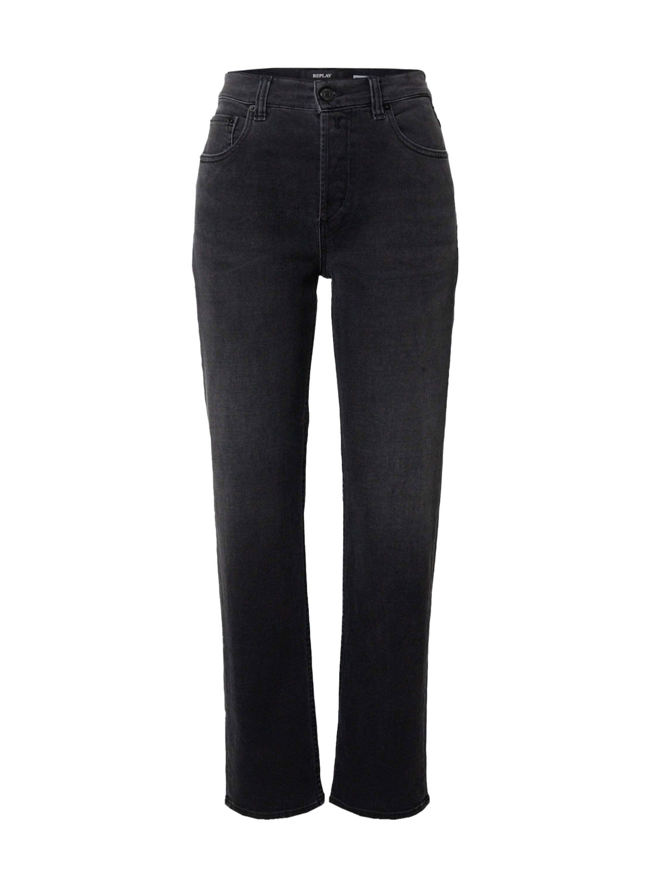 Replay Damen Jeans Maijke Straight-Fit, gris foncé 097 (Grau), 29W