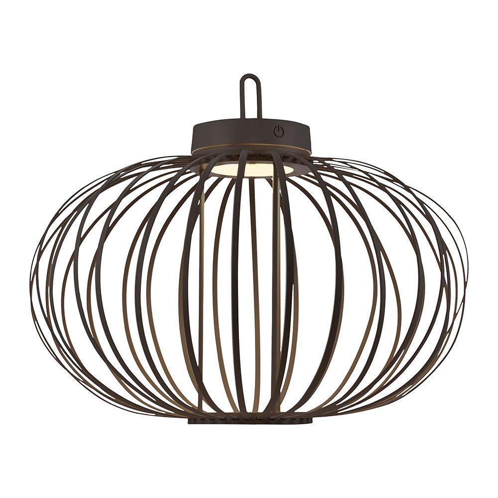 JUST LIGHT LED Außen-Tischleuchte, LED-Leuchtmittel fest verbaut, Warmweiß, Tischlampe Pendelleuchte Außen Innen LED Touchdimmer Akku D 46 cm