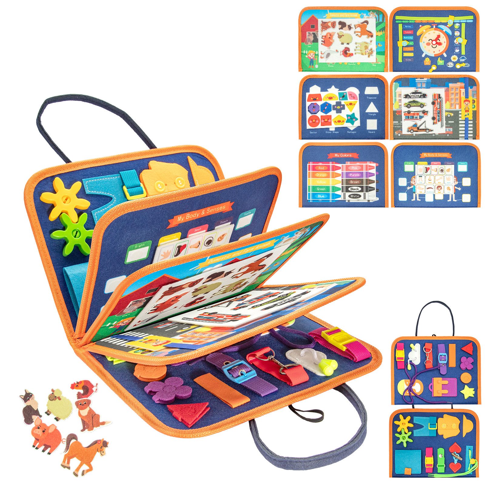 Youyijia Spielcenter Busy Board Kinder Montessori Spielzeug, Motorikbrett Lernspielzeug