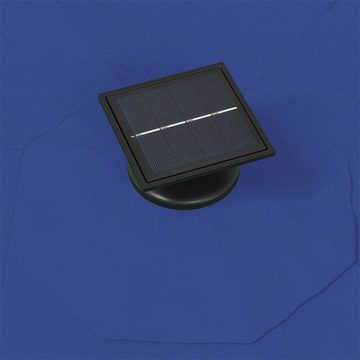 vidaXL Balkonsichtschutz Sonnenschirm Wandmontage mit LEDs Metallmast 300 cm Blau
