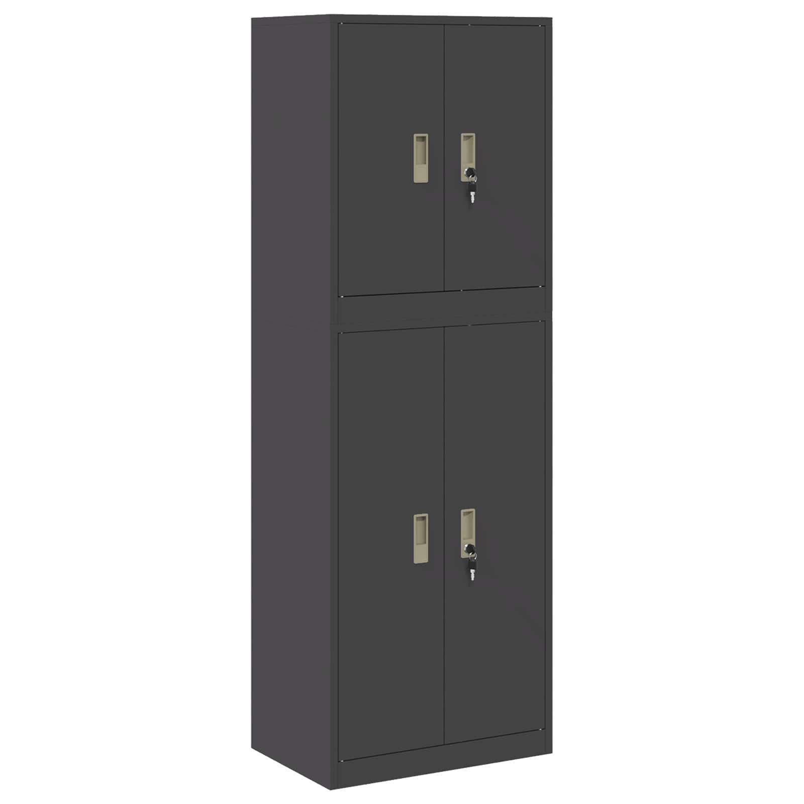 vidaXL Aktenschrank 60 x 40 x 175 cm Aktenschrank Aufbewahrungsschrank 2 stk Schwarz 60x40