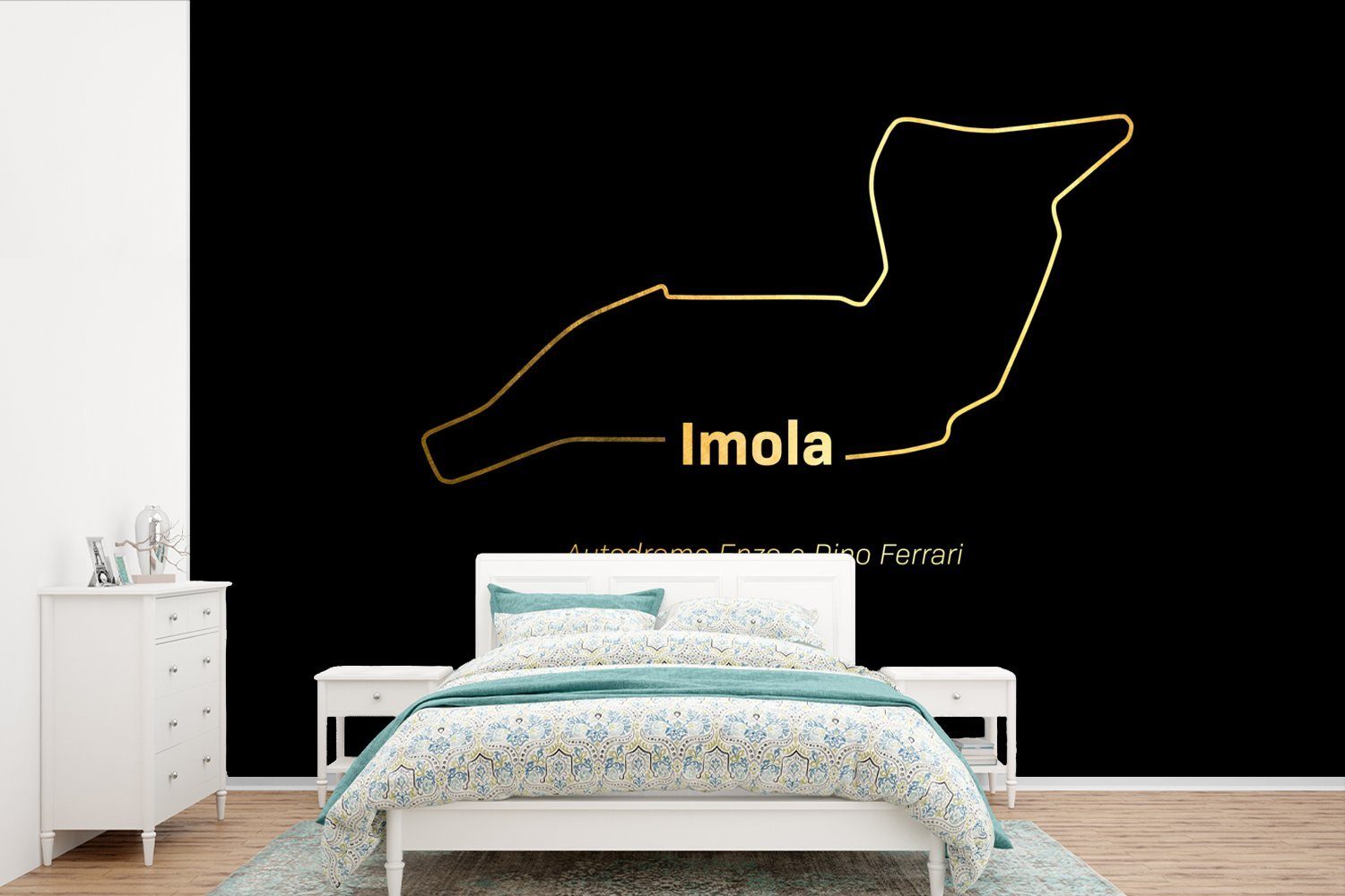 MuchoWow Fototapete Imola - Formel 1 - Rennstrecke, Matt, bedruckt, (6 St), Wallpaper für Wohnzimmer, Schlafzimmer, Kinderzimmer, Vinyl Tapete