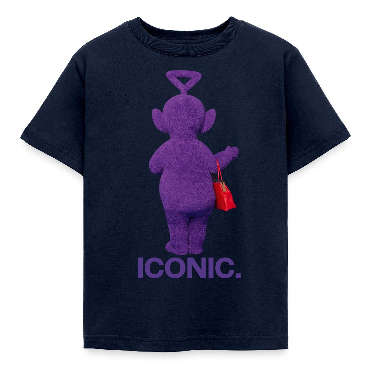 Spreadshirt T-Shirt Teletubbies Iconic-Design Tinky Winky & Handtasche Kinder T-Shirt (1-tlg)