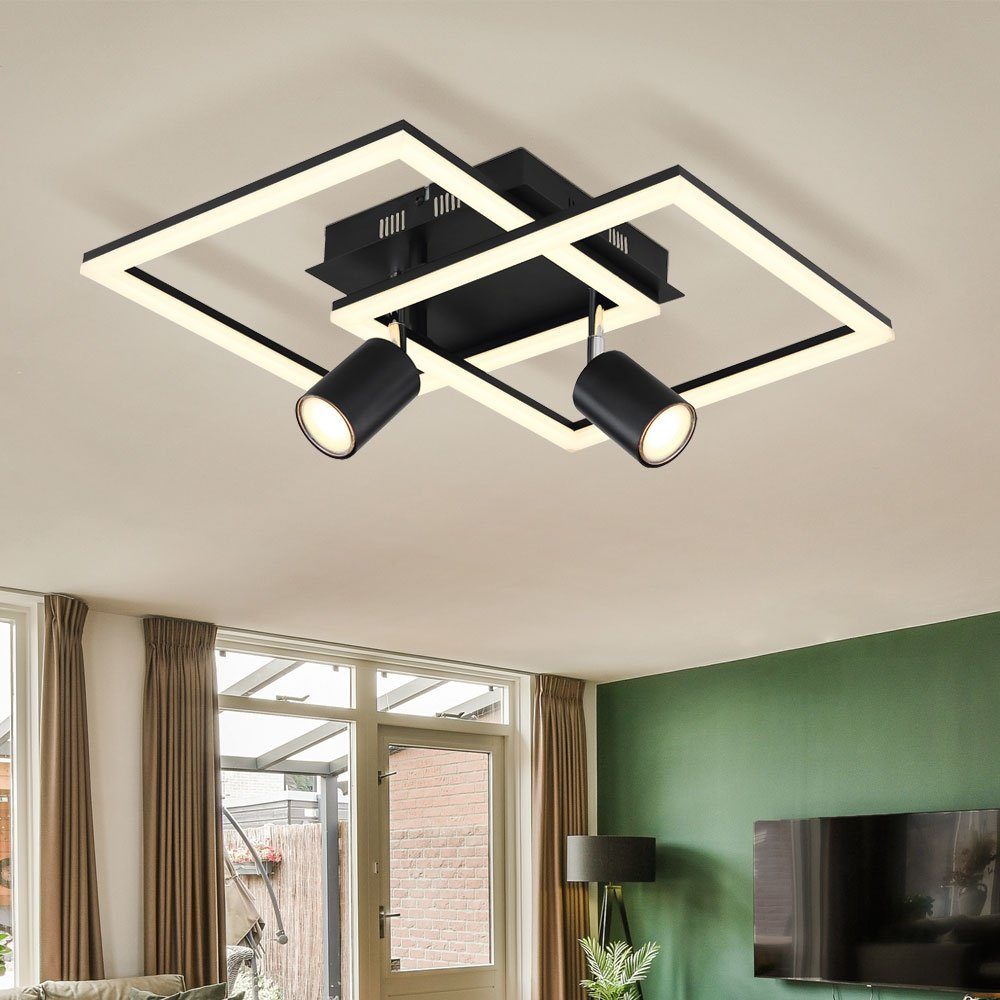 etc-shop LED Deckenleuchte, Deckenleuchte Wohnzimmerleuchte LED Deckenstrahler beweglich Metall-
