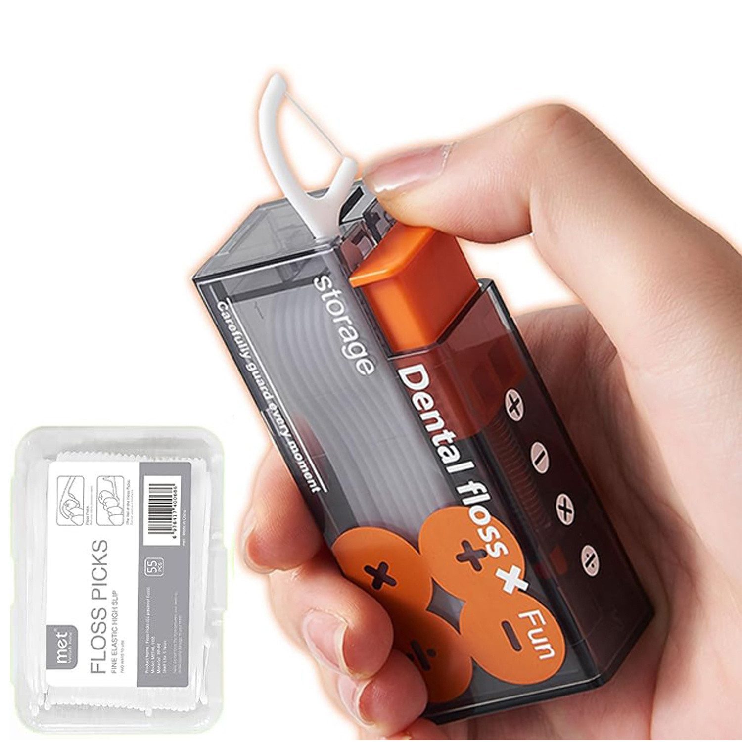 feinlux Zahnseide Zahnseide Dispenser, (Packung), EINFACH ZU BEDIENEN, KOMPAKT & PORTABEL