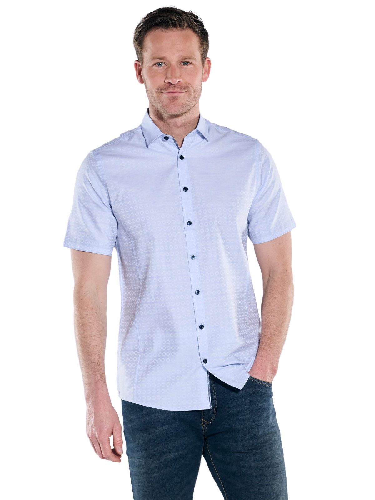 Engbers Kurzarmhemd Herren Hemd "My Favorite", Hellblau
