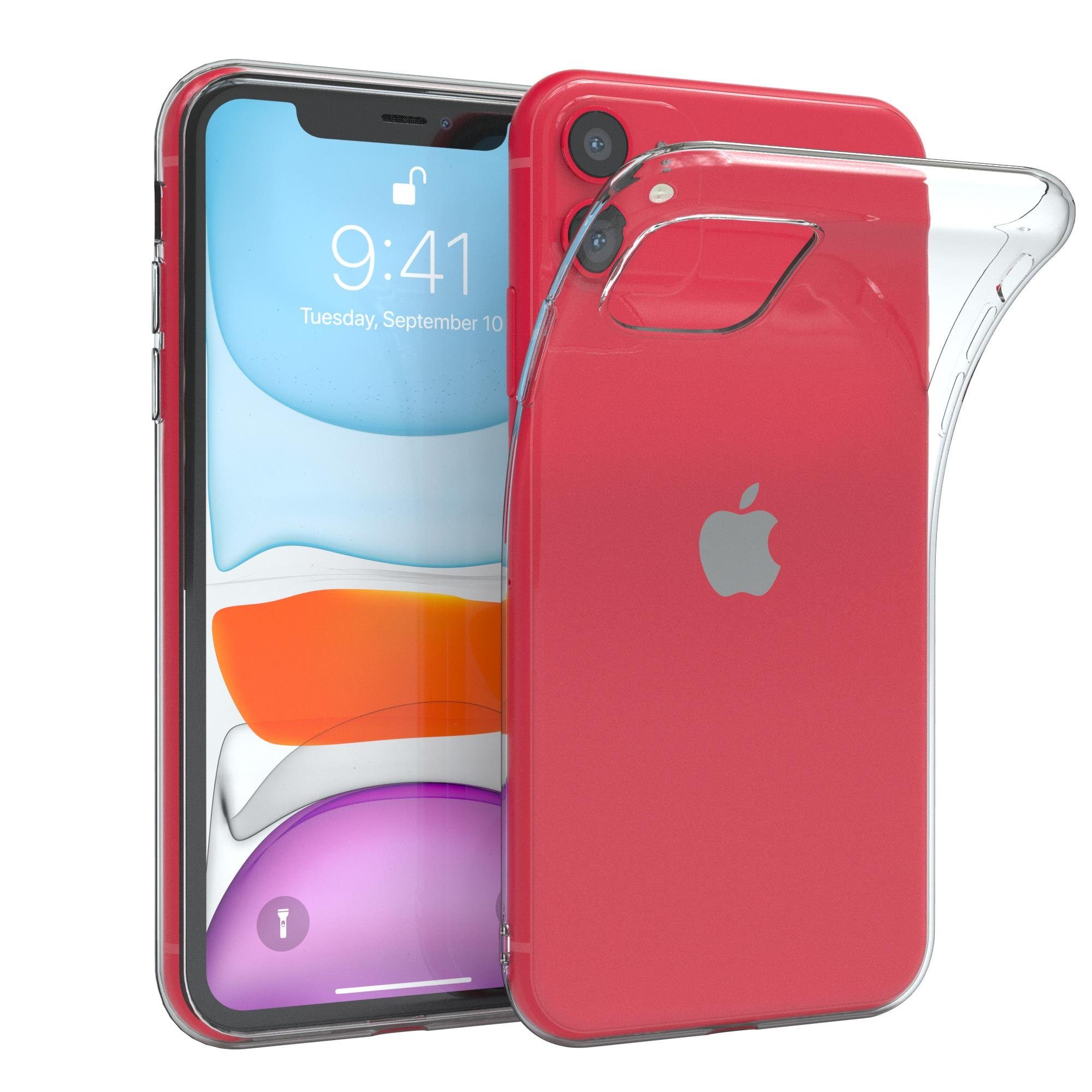 EAZY CASE Handyhülle Slimcover Clear für Apple iPhone 11 6,1 Zoll, durchsichtige Hülle Ultra Dünn Silikon Backcover TPU Telefonhülle Klar