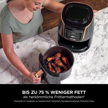 NINJA Heißluftfritteuse MAX 5in1 Airfryer Heissluftfritteuse XXL 5,2L Fritteuse 60 min Timer, 1750,00 W, Friteuse Heißluftfritteuse Fettfrei Heißluft ohne Öl Heissluft Groß