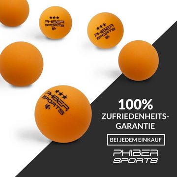 PHIBER-SPORTS Tischtennisball Orange 3 Stern [24 Stück] - Ideal für Anfänger, Familien und Profis (Set, 24 orange 3-Stern Tischtennisbälle), Nach Wettbewerbsrichtlinien produziert