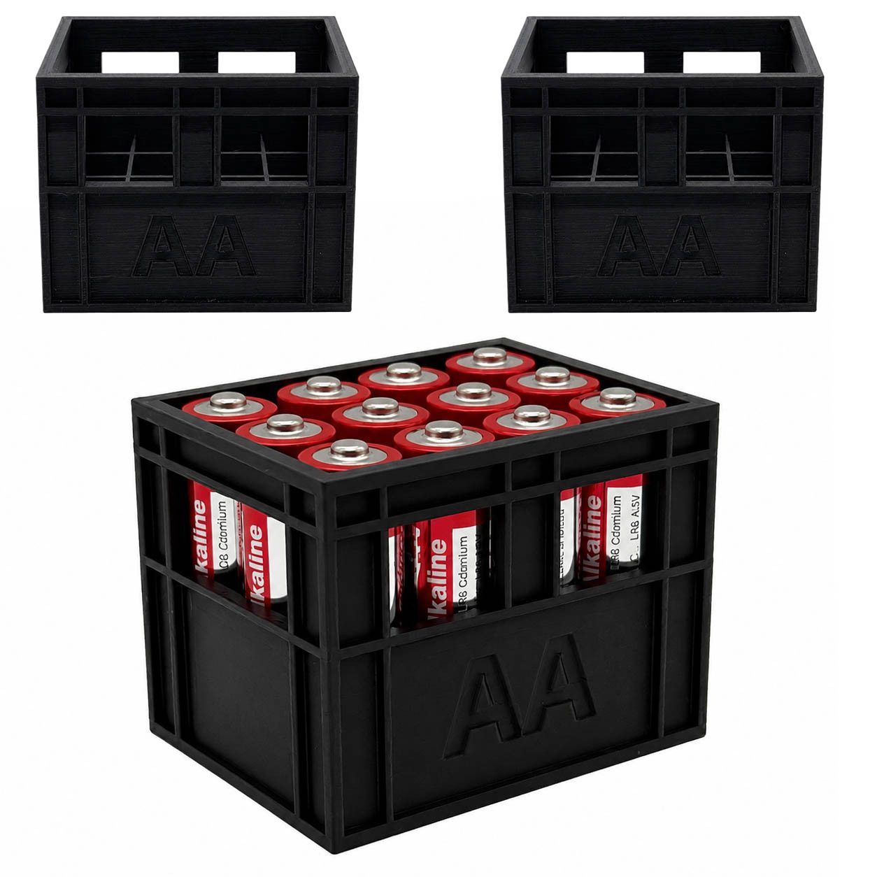 TSB Werk Werkzeughalter Batteriespender Batteriekasten Batteriehalter, 2-tlg., Batteriebox, Batterie, AA, Organizer