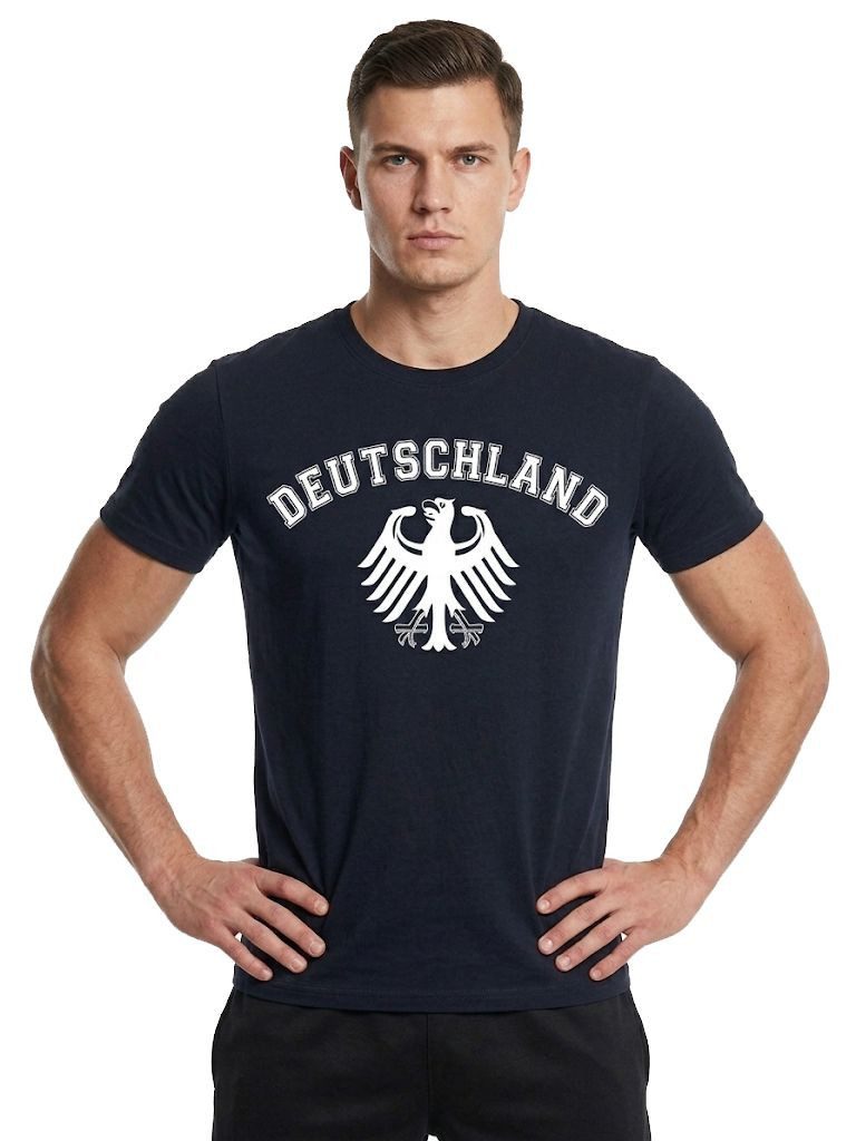 coole-fun-t-shirts Print-Shirt Deutschland Fan T-Shirt 4 Sterne WM Fußball Adler Schwarz Herren Fussball T-Shirt Deutschland Herren S - 5XL