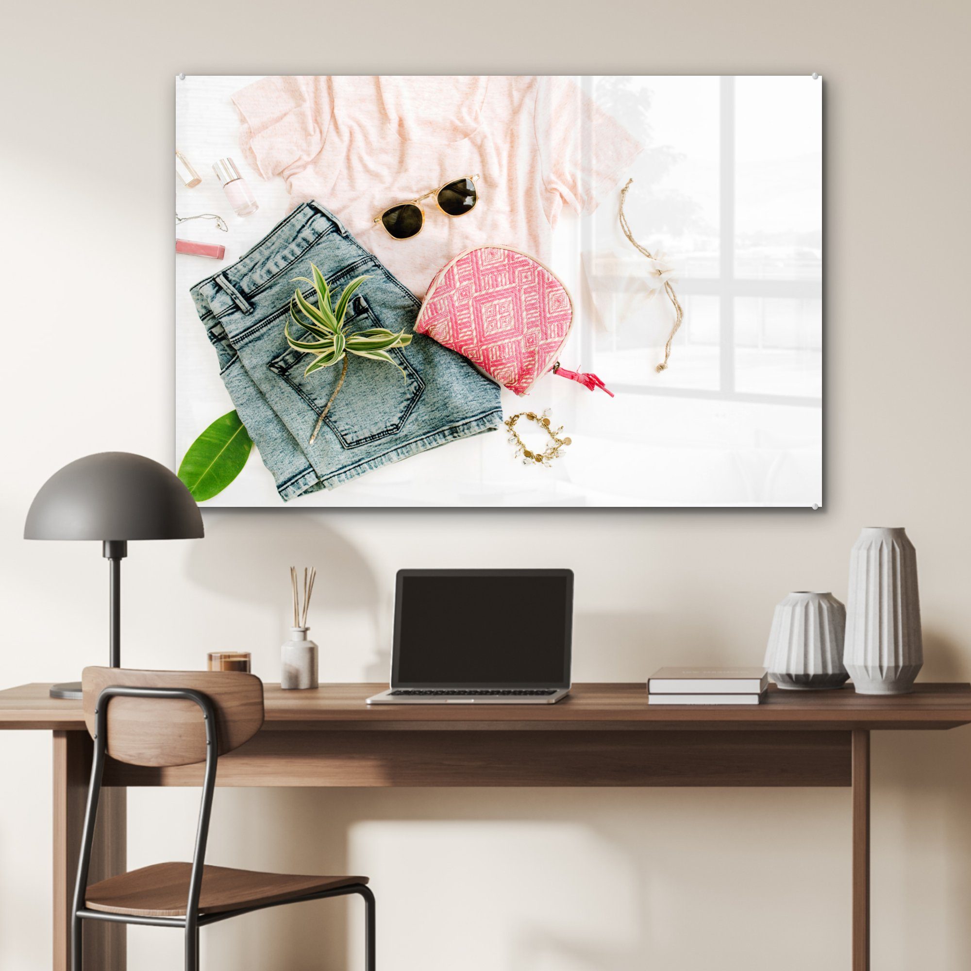 Acrylglasbild & - Sonnenbrille Wohnzimmer - Kleidung MuchoWow Schlafzimmer Hemd, St), Acrylglasbilder (1