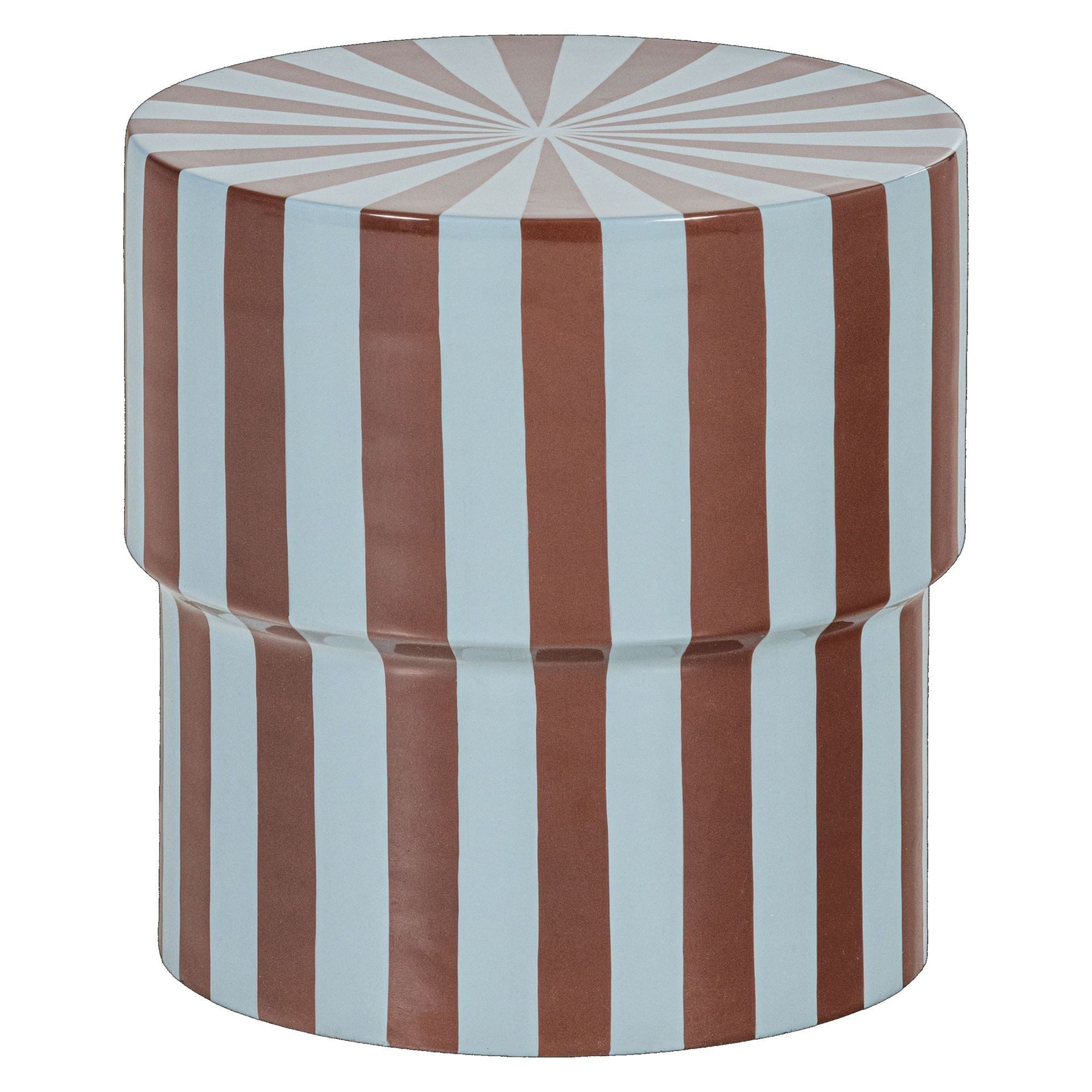 WOOOD Beistelltisch Retro Stripes Metall Hochglanz