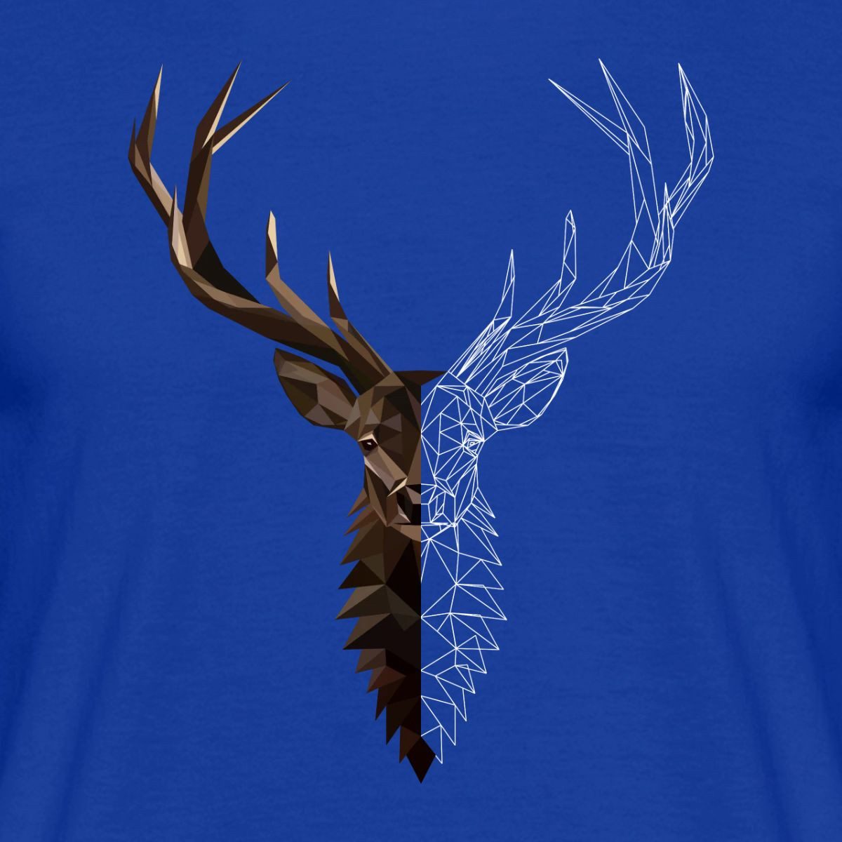 Spreadshirt T-Shirt Hirsch Polygon Skizze Kunst Hirschgeweih Low Poly Männer T-Shirt (1-tlg)