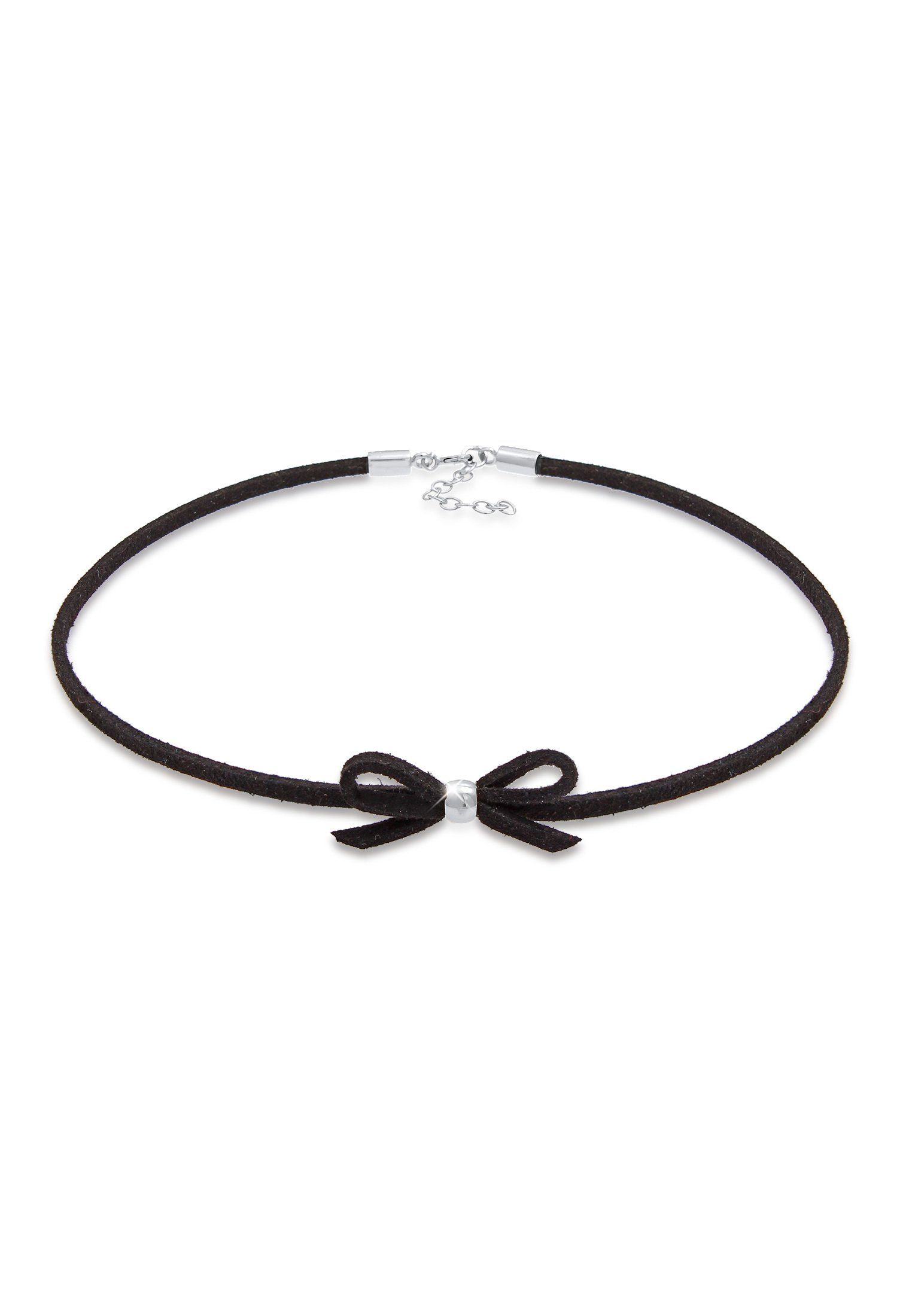 Elli Kette ohne Anhänger Elli Halskette Kropfband Choker Leder Schleife Tracht 925 Silber