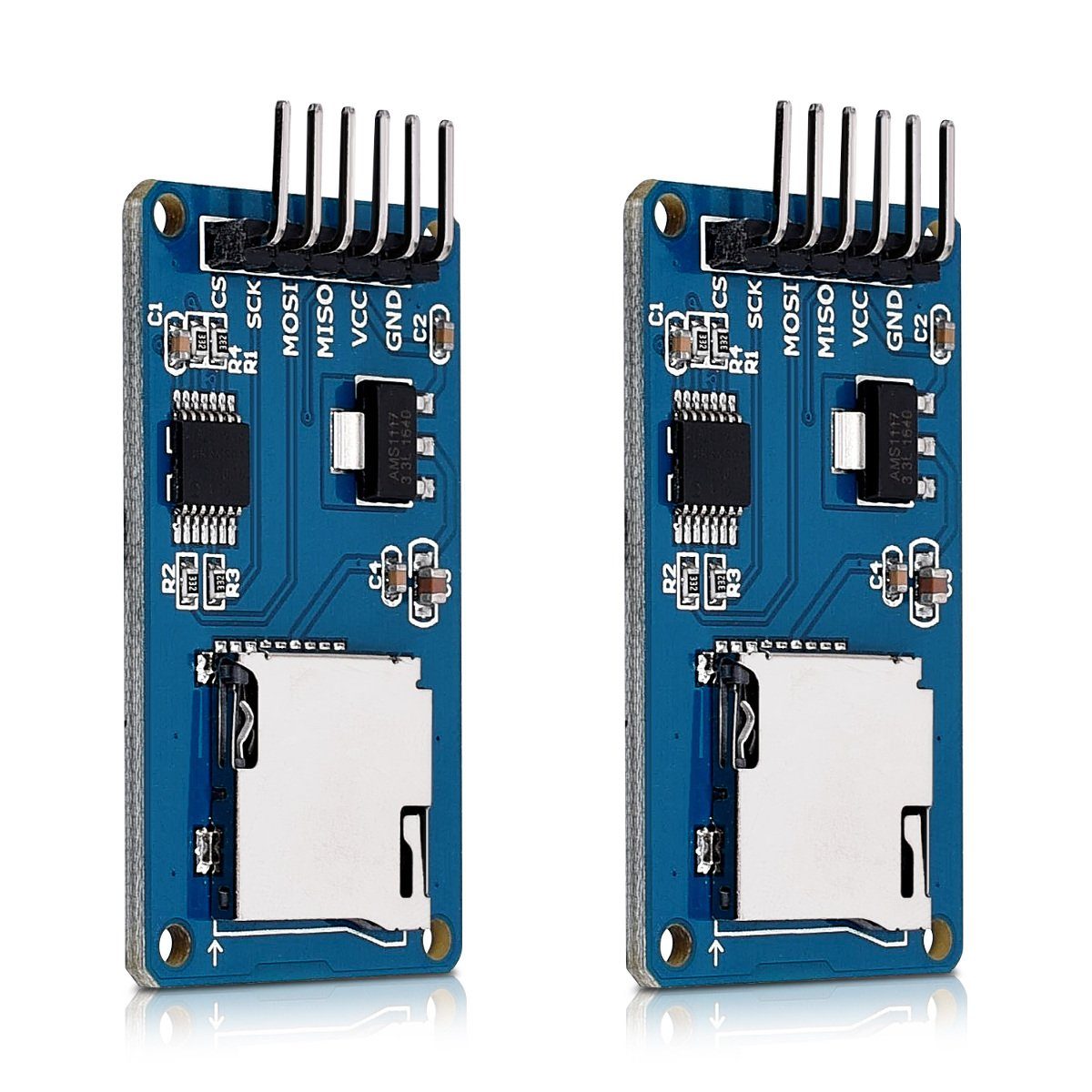 kwmobile 2x Micro SD Card Modul für Arduino und andere Microcontroller Adapter, 4.50 cm