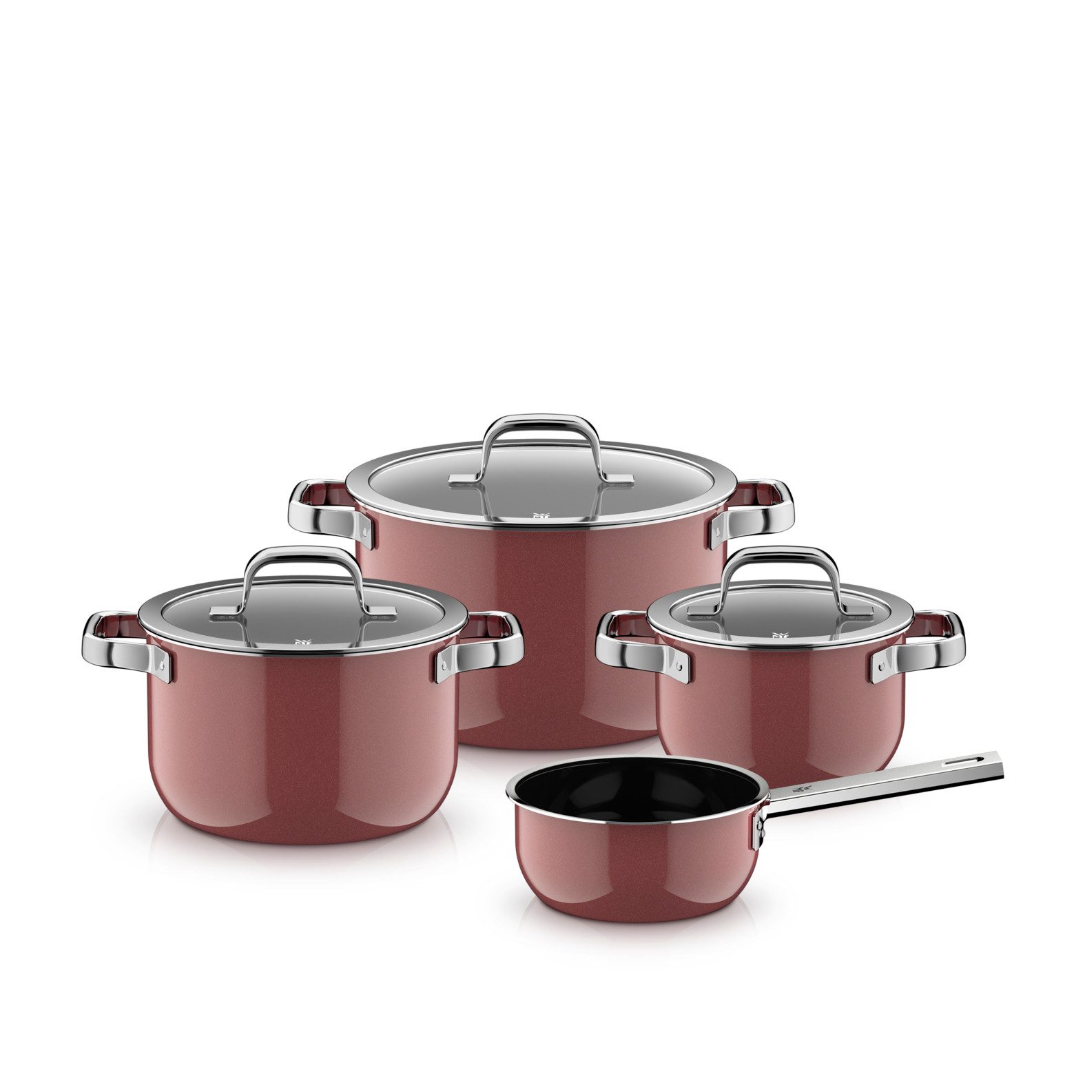 WMF Topf-Set Fusiontec Mineral Pro, Topf-Set, 4-teilig, Rose Quartz, Fusiontec (für alle Herdarten geeignet, 4-tlg., kratzfestes Material), Made in Germany
