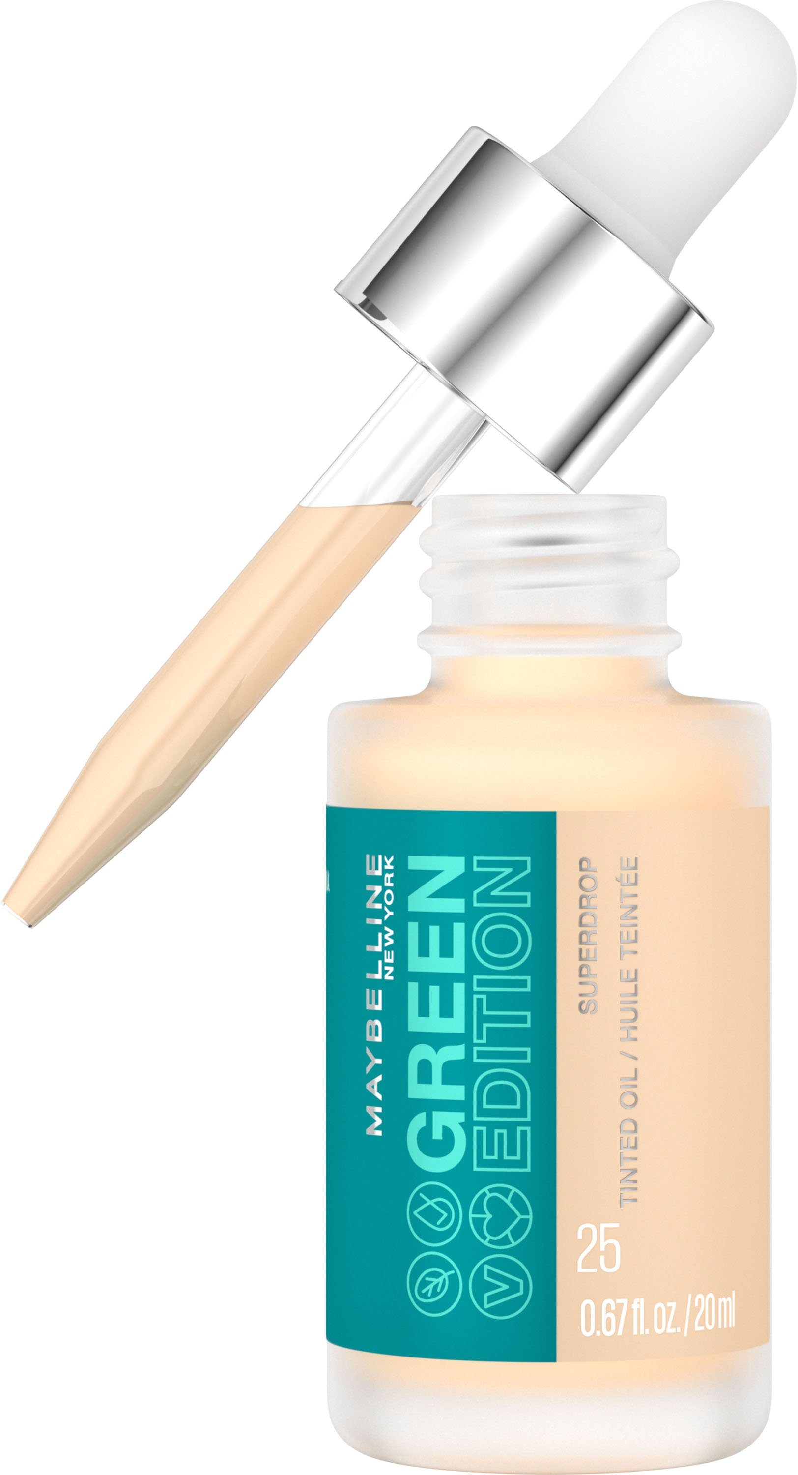MAYBELLINE NEW YORK Oil Tinted Dry ED GREEN DRY Foundation Superdrop 25 TINT OIL