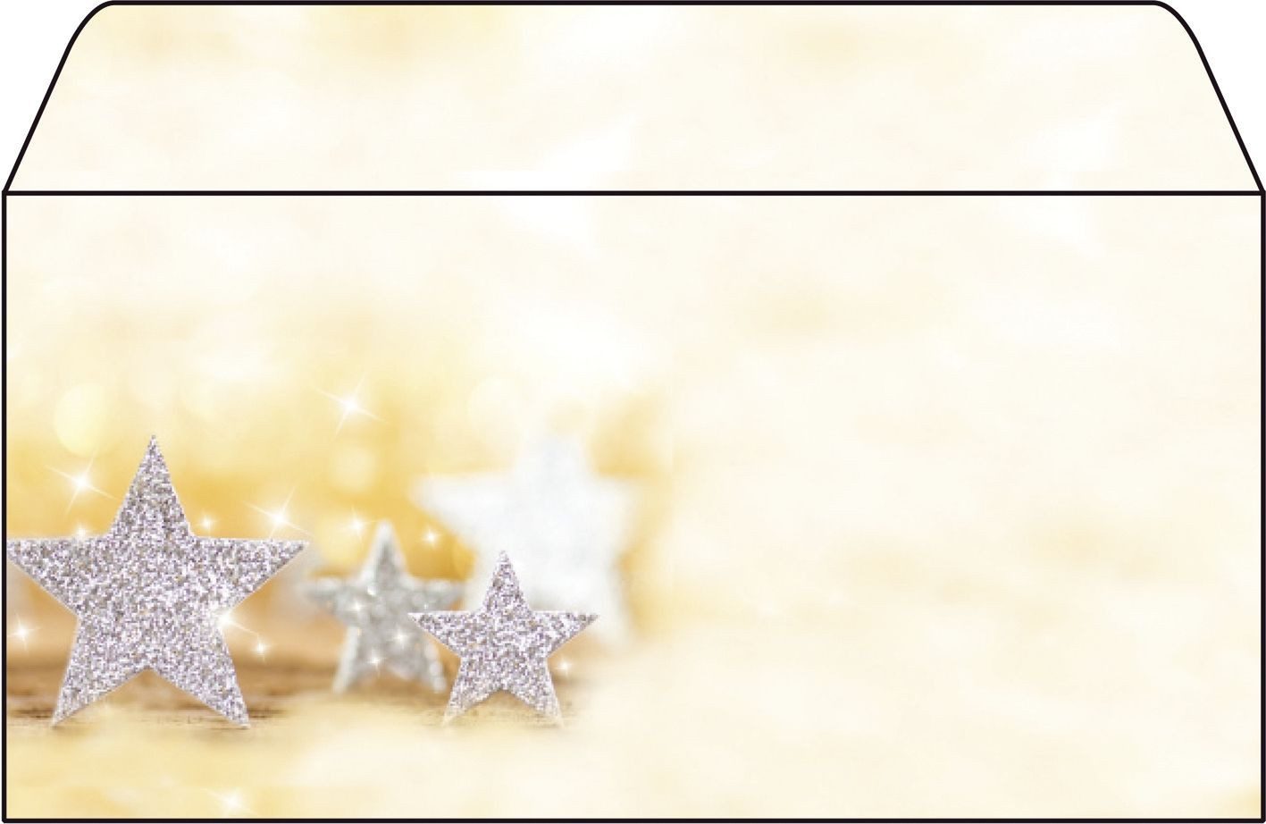 Sigel Druckerpapier sigel Weihnachts-Umschlag "Glitter Stars", DIN lang