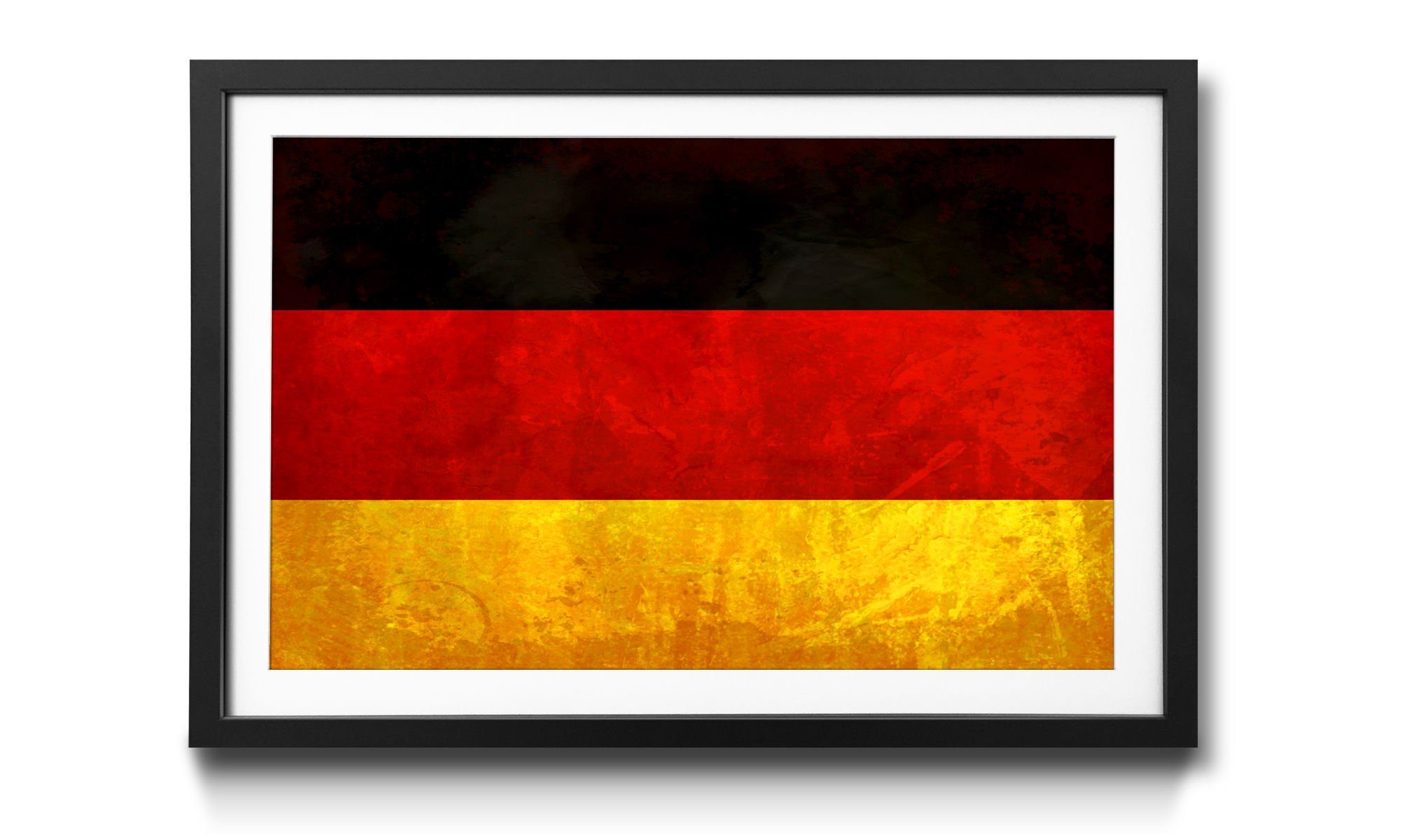 WandbilderXXL Bild mit Rahmen Flagge, Deutschland, erhältlich Wandbild, 4 Größen in