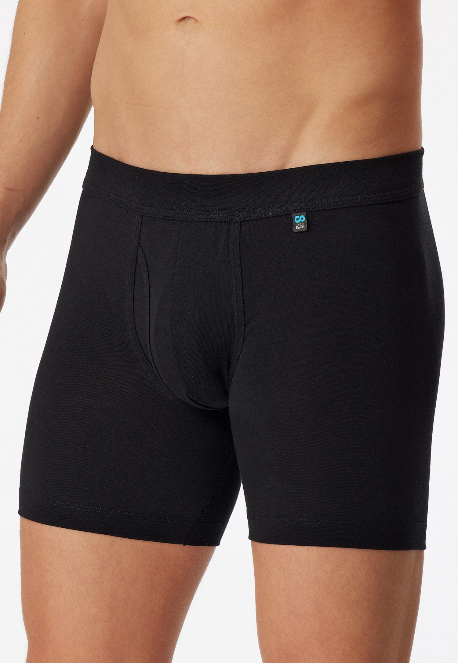 Schiesser Lange Unterhose Long Life Cotton mit Eingriff, Cotton-Mix, elastischer Bund
