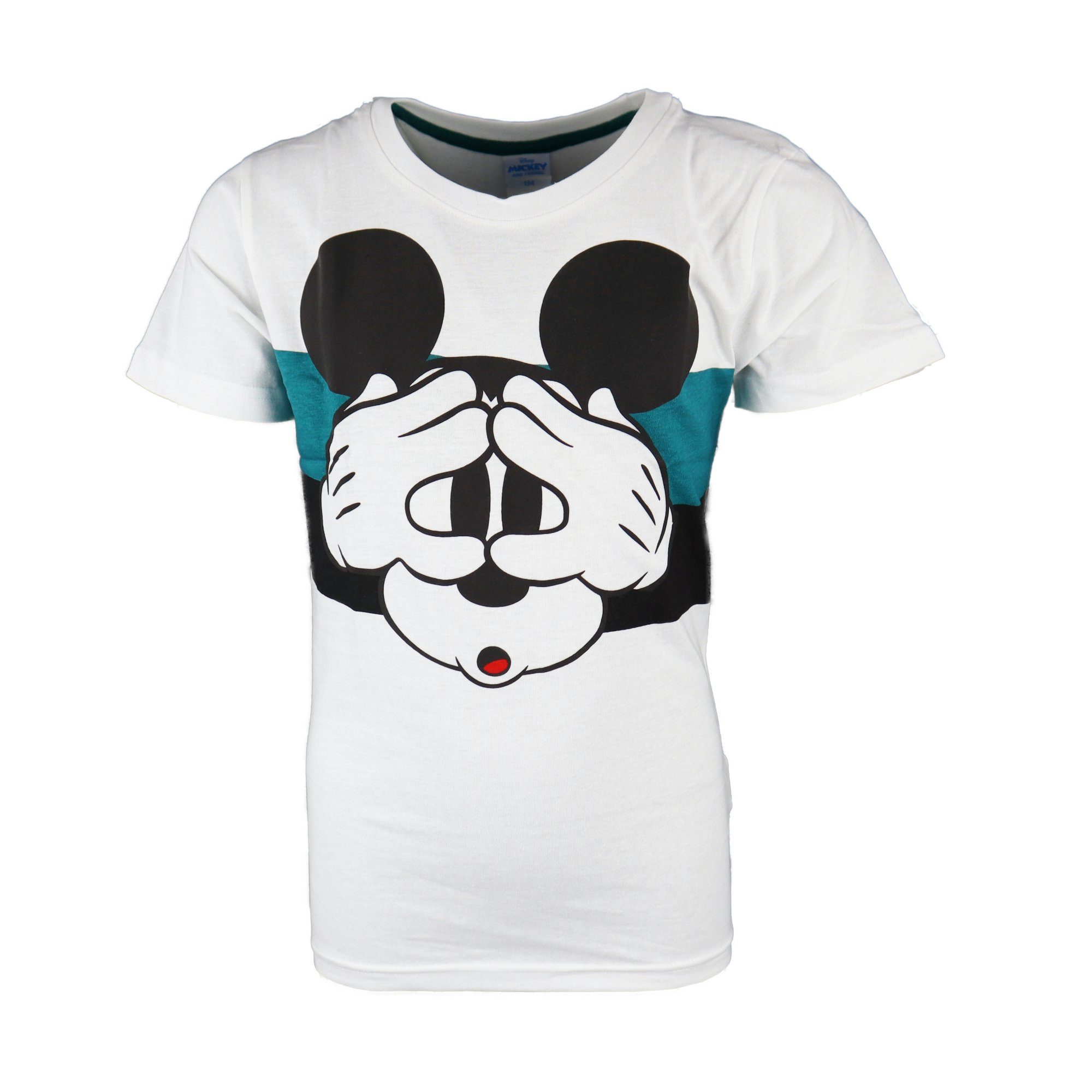 Disney Mickey Mouse Print-Shirt Disney Mickey Maus Jugend Jungen kurzarm T-Shirt Gr. 134 bis 164, 100% Baumwolle