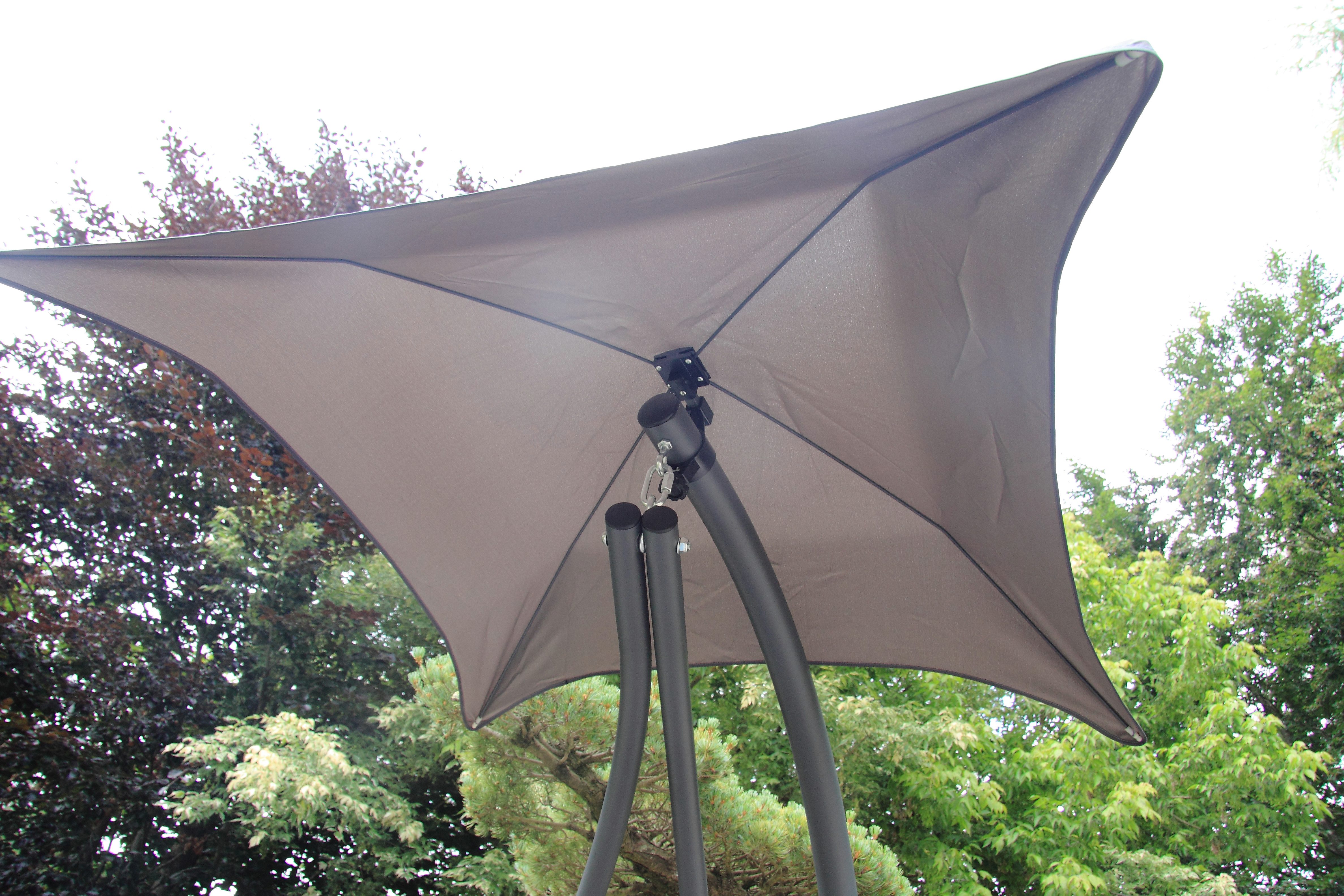 acamp Gartenliege Hängeliege Solomon mit Sonnendach grau, Gartenmöbel Set, Sonnenschirm, Liege, Poolliege, 185 x 105 x 200 cm