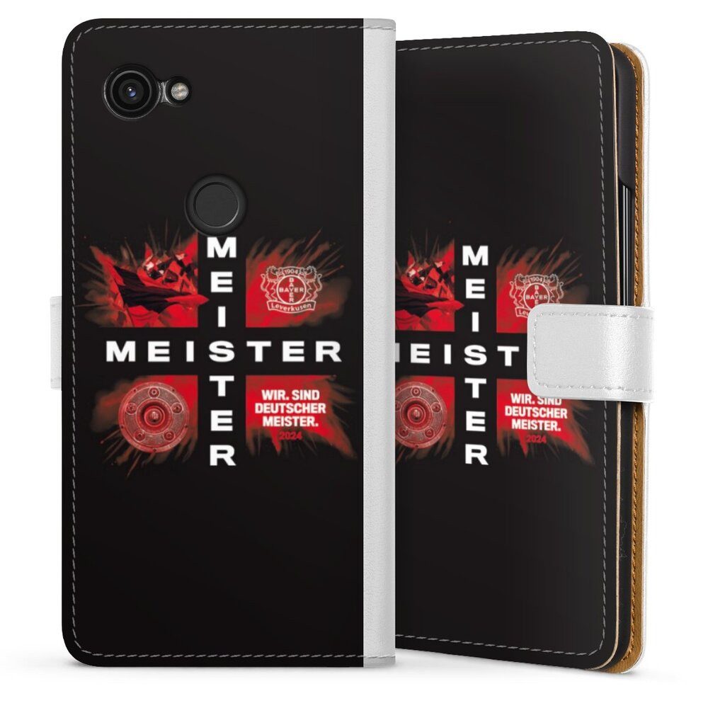 DeinDesign Handyhülle Bayer 04 Leverkusen Meister Offizielles Lizenzprodukt, Google Pixel 3a Hülle Handy Flip Case Wallet Cover Handytasche Leder