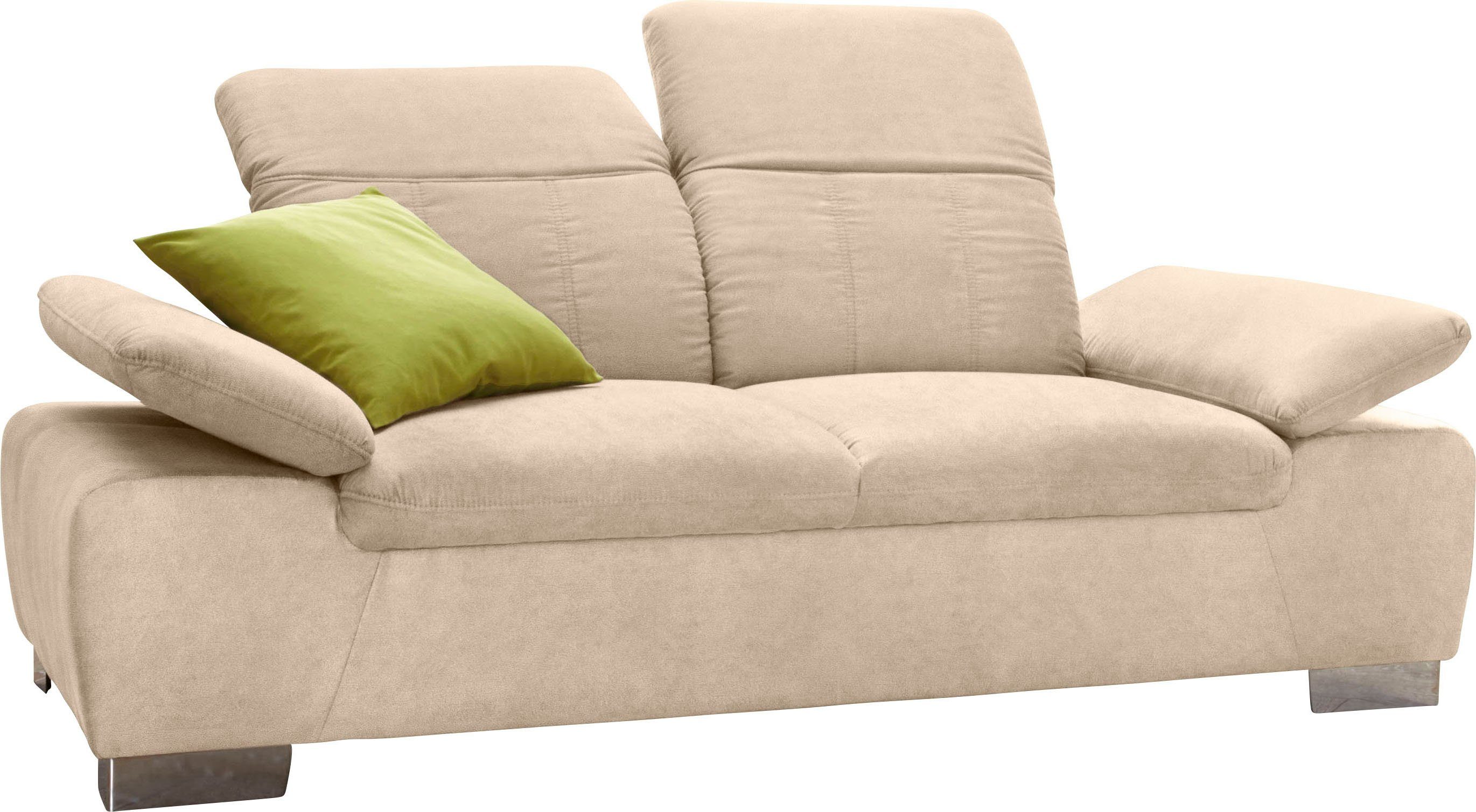 DOMO collection 2-Sitzer Milan inklusive komfortablen Federkern für mehr Sitzkomfort, mit Rückenverstellung
