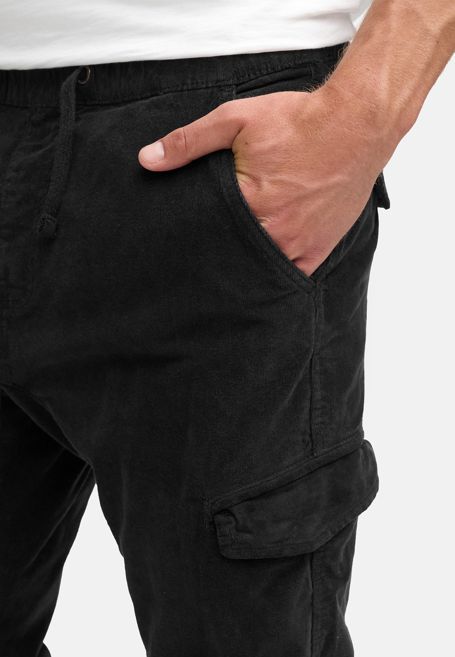 Indicode Cargohose Herren Walker Cargo Hose Herrenhose aus elastischer Baumwoll-Qualität,Strechtcord