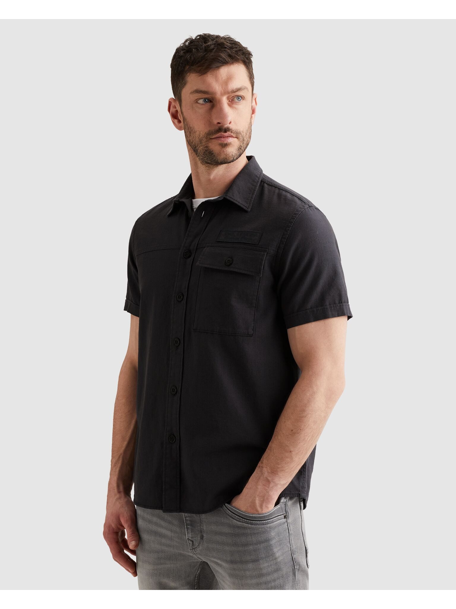 PME LEGEND Kurzarmhemd mit leicht abgerundetem Saum günstig online kaufen