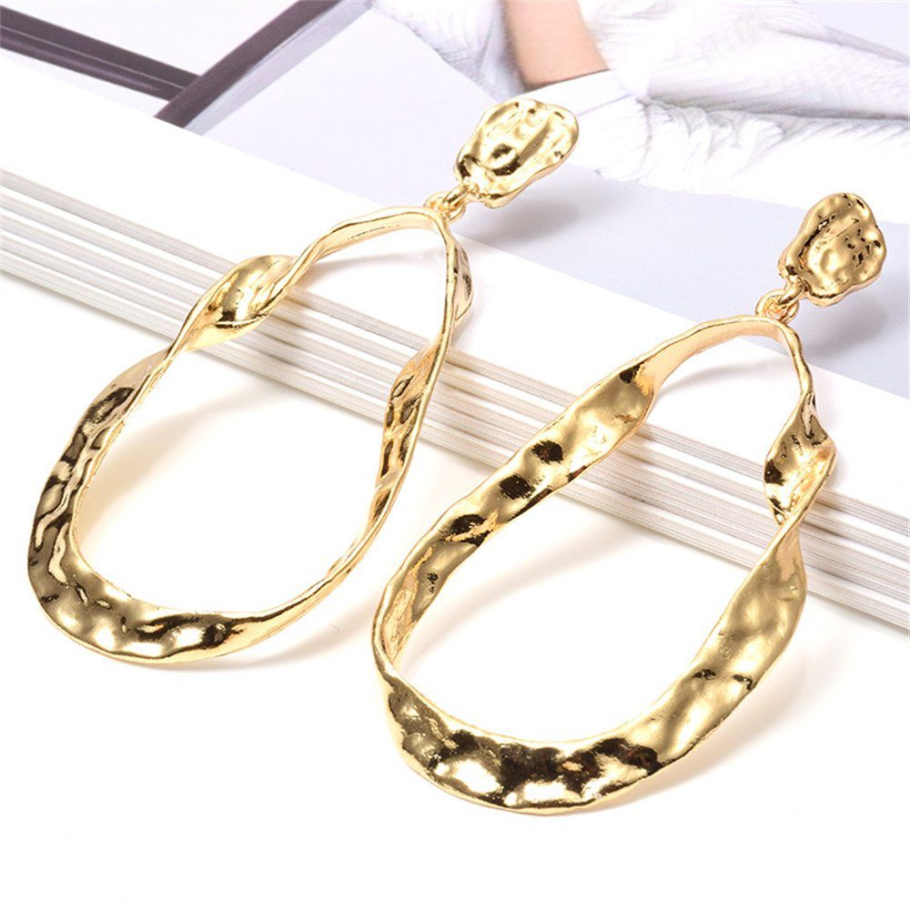 Ohrringe, Paar Einzigartige Gold/Silber Damen-Ohrringe, Dekorative Qualität hohe Ohrhänger
