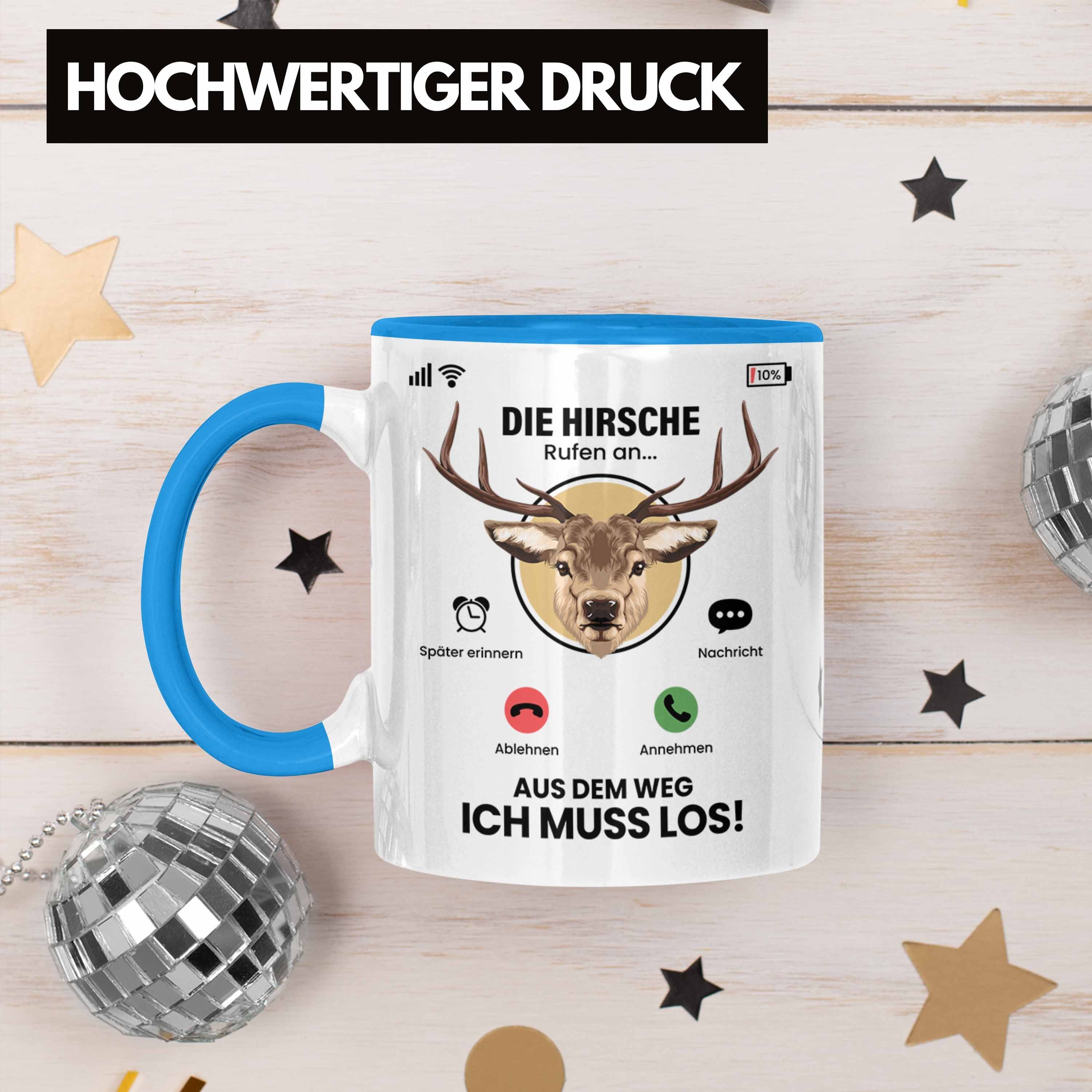 Die Tasse Tasse Hirsche Geschenk Hirsche Besitzer Rufen Gesch Trendation An für Züchter Blau