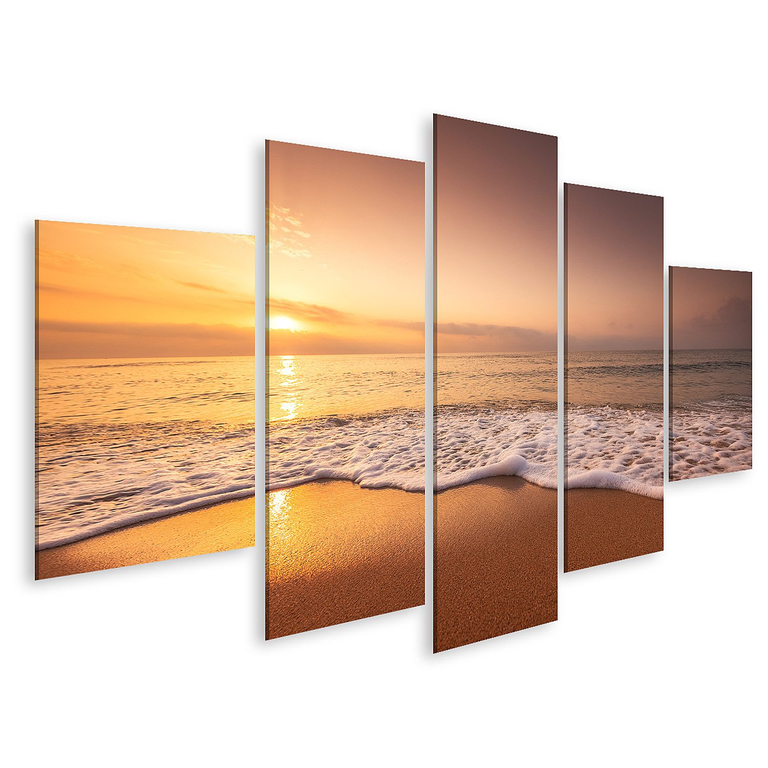 Leinwandbild Goldener Sonnenaufgang Über Dem Meer Bilder