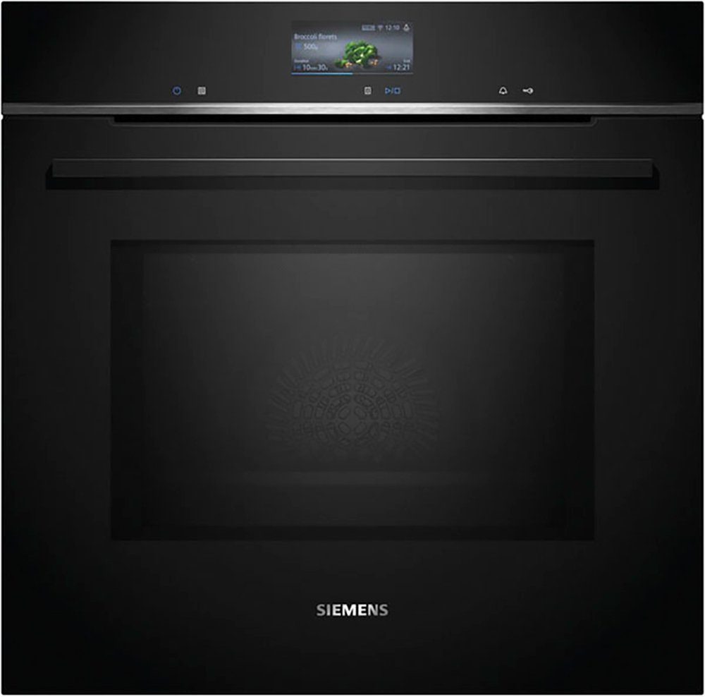 SIEMENS Backofen mit Mikrowelle iQ700 HM736GAB1, mit 1-fach-Teleskopauszug, ecoClean, Intelligenter Backofen dank Assistent mit …