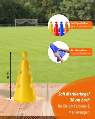 Superhund Agility-Hürde 5 x Kegelhürden mit Stange 100 cm Farbe Gelb/Orange, Kunststoff