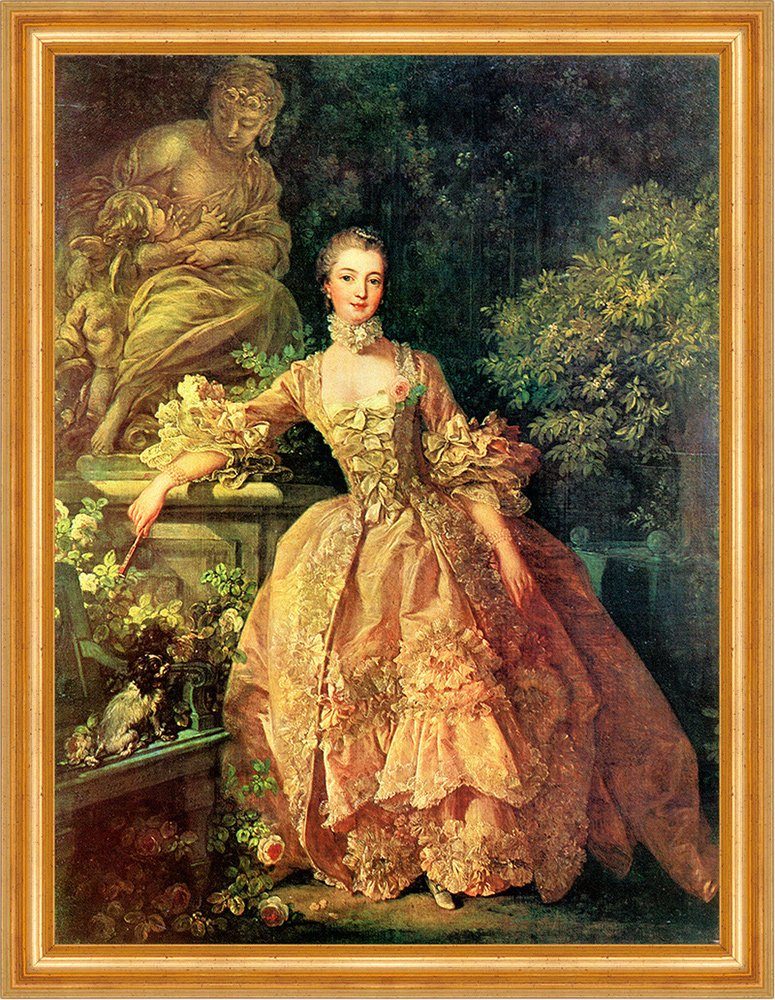 BillerAntik Kunstdruck Die Marquise de Pompadour Francois Boucher Schönheit Kleid H A3 0183 G, (1 St)