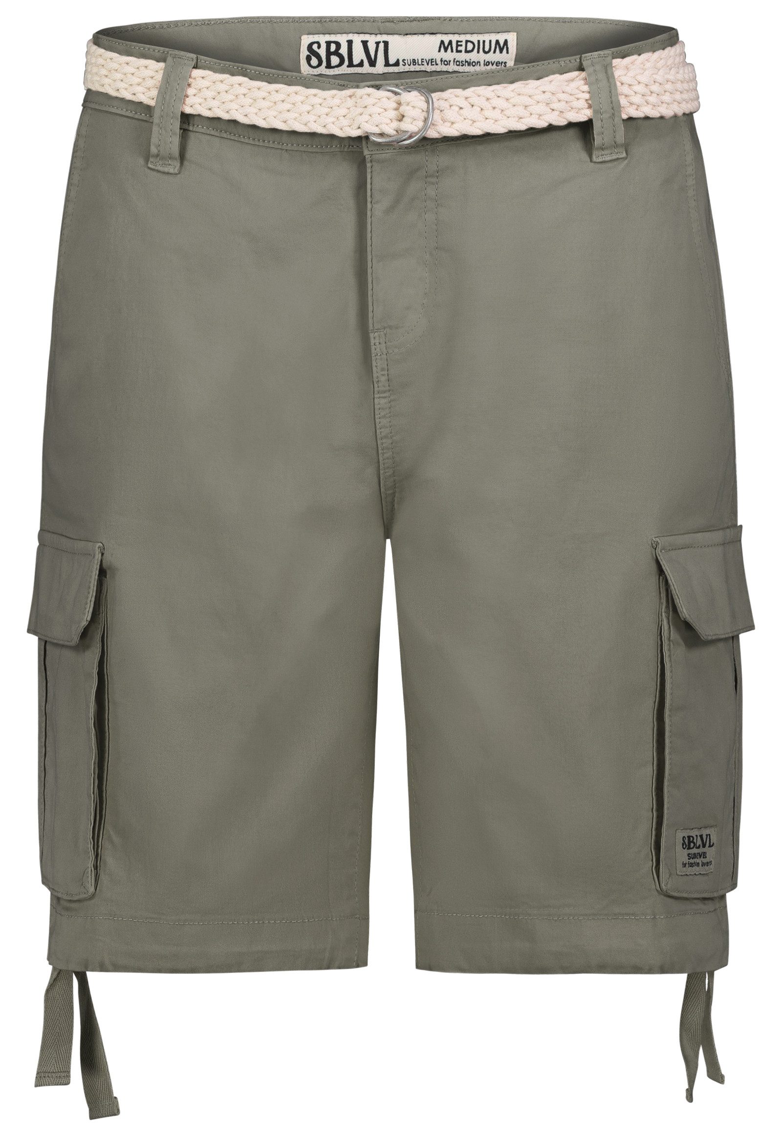 SUBLEVEL Bermudas Damen Shorts Cargobermuda mit Gürtel 5 Pocket, Sommerhose günstig online kaufen