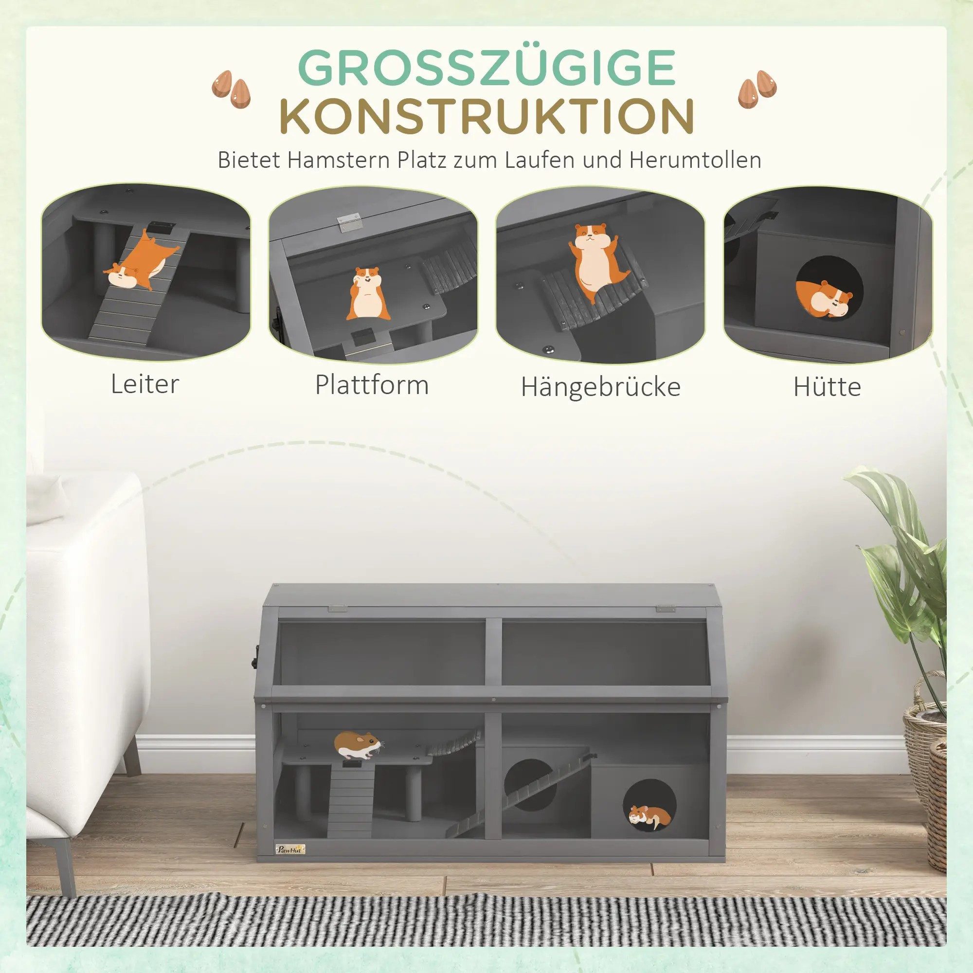 BlingBin Kleintierstall Hamsterkäfig Kleintierkäfig Nagerkäfig mit Hängebrü günstig online kaufen