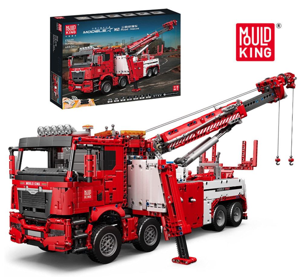 Mould King 17027 Fire-Rescue-Truck Feuerwehr-Abschlepp-LKW Konstruktions-Spielset, (4883 St)