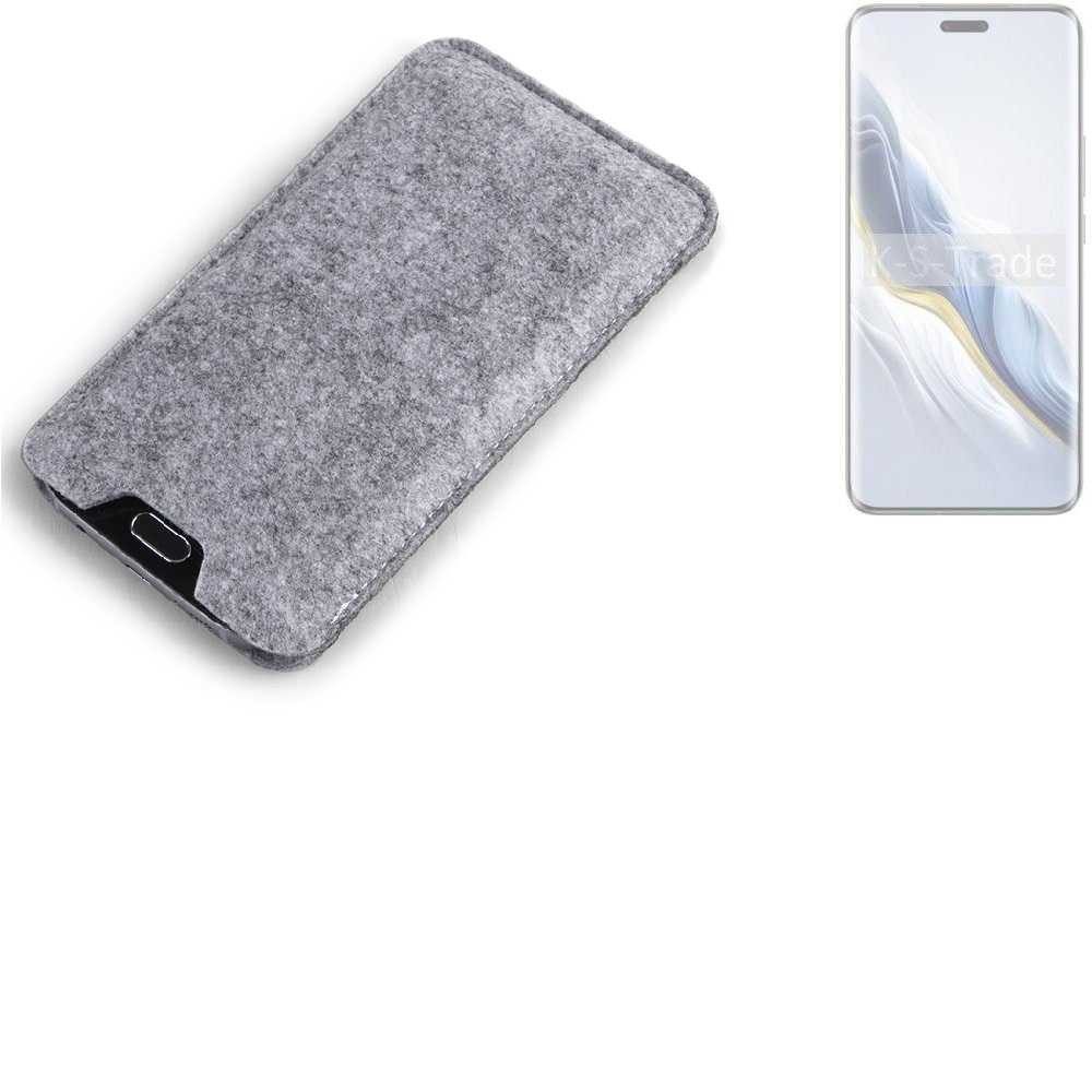 K-S-Trade Handyhülle für Honor Magic6 Pro, Filz Handyhülle Schutzhülle Filztasche Filz Tasche Case Sleeve
