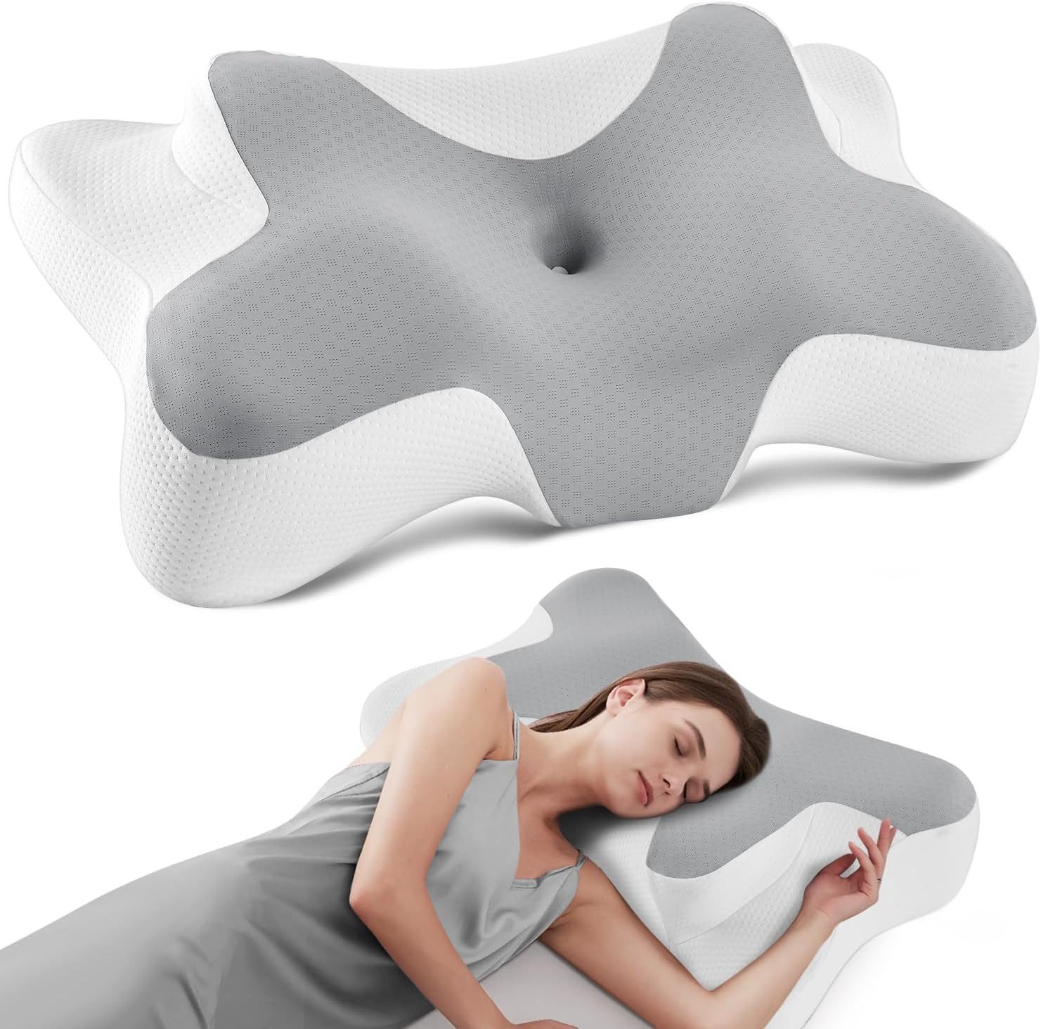 FELIXLEO Nackenstützkissen DONAMA Memory Foam Nackenkissen ergonomisch 6 Zonen