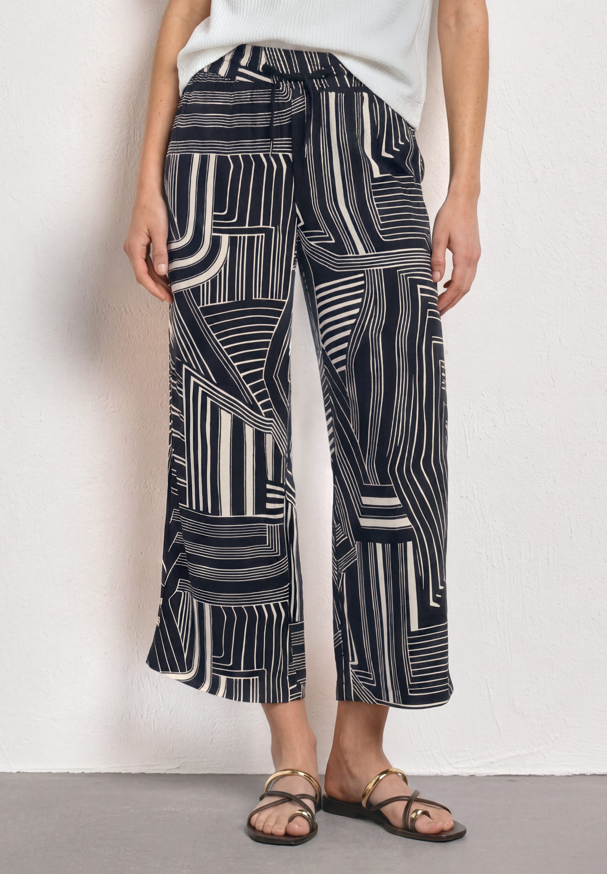 STREET ONE Culotte Style Emee 7/8 High Waist Culotte - Sommerhose - mit Muster